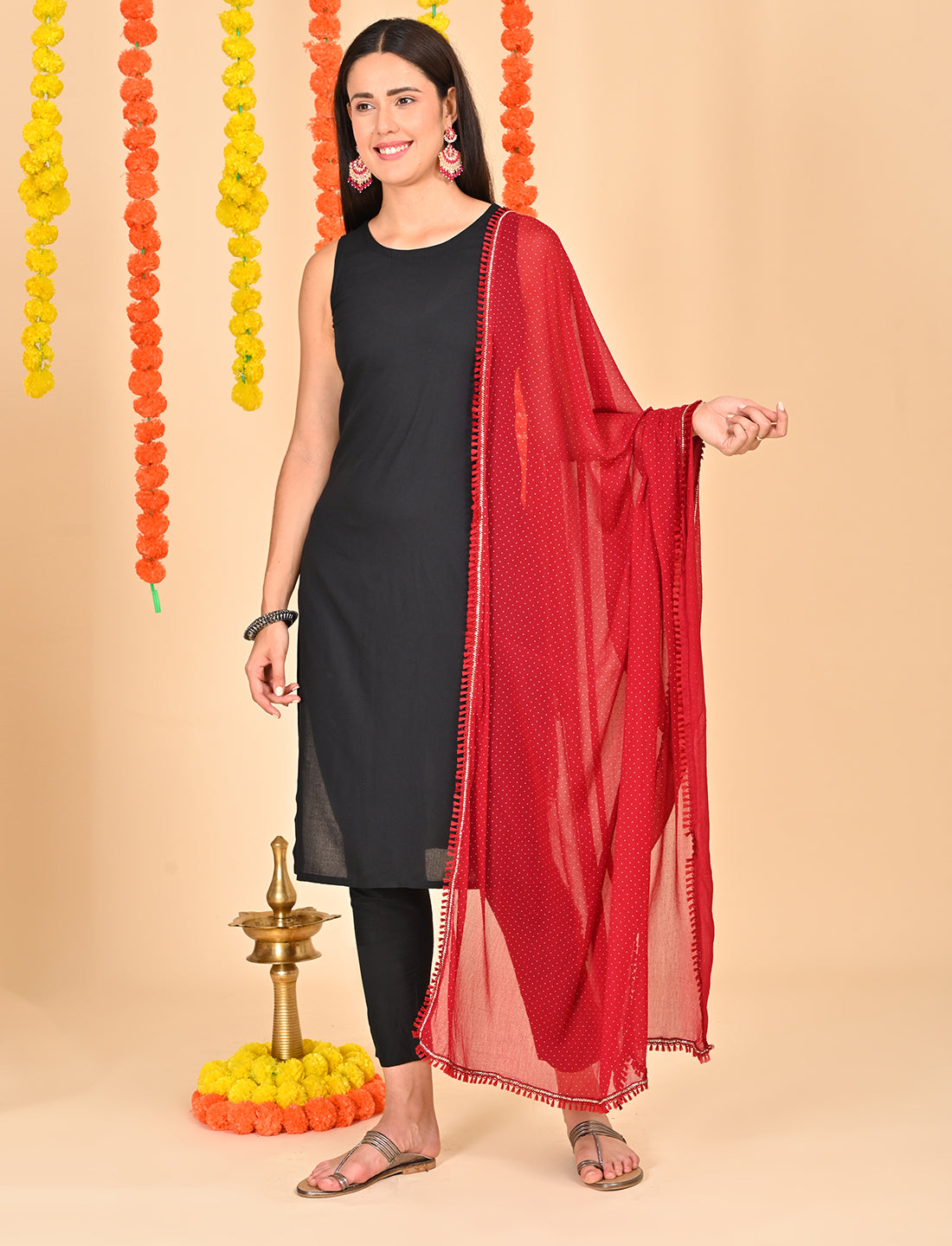 Ditsy Dots Chiffon Dupatta