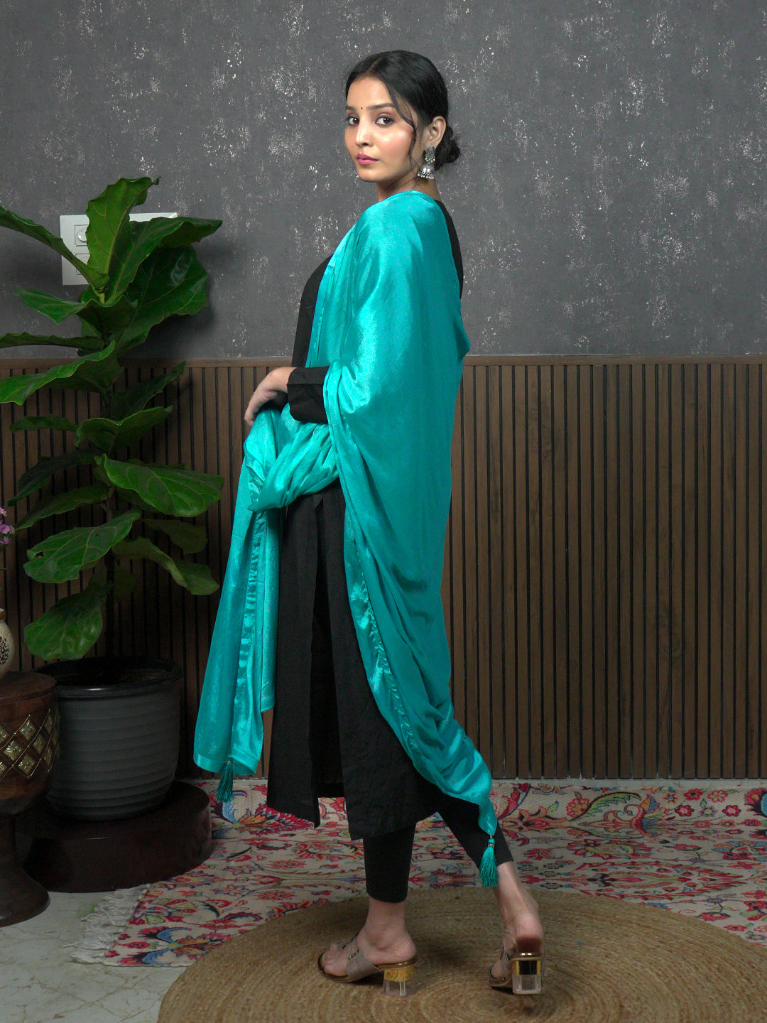 Solid Satin Crepe Dupatta