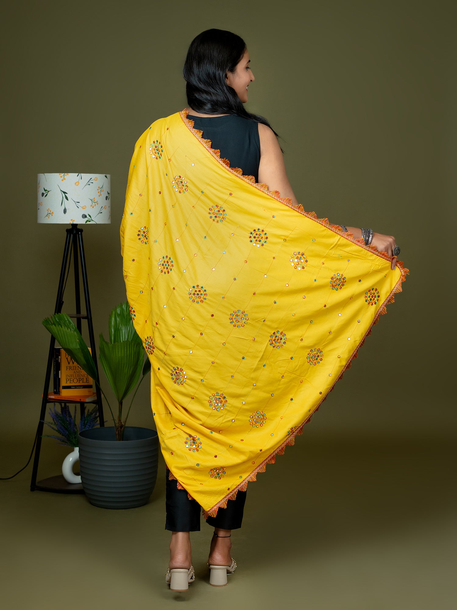 Mirror Work Viscose Rayon Dupatta