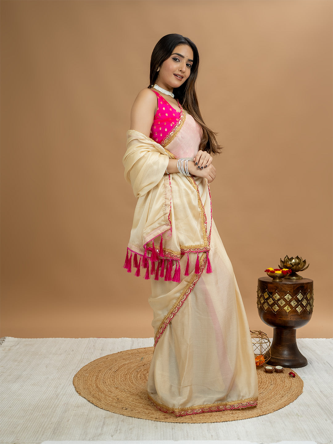 Solid Georgette Saree