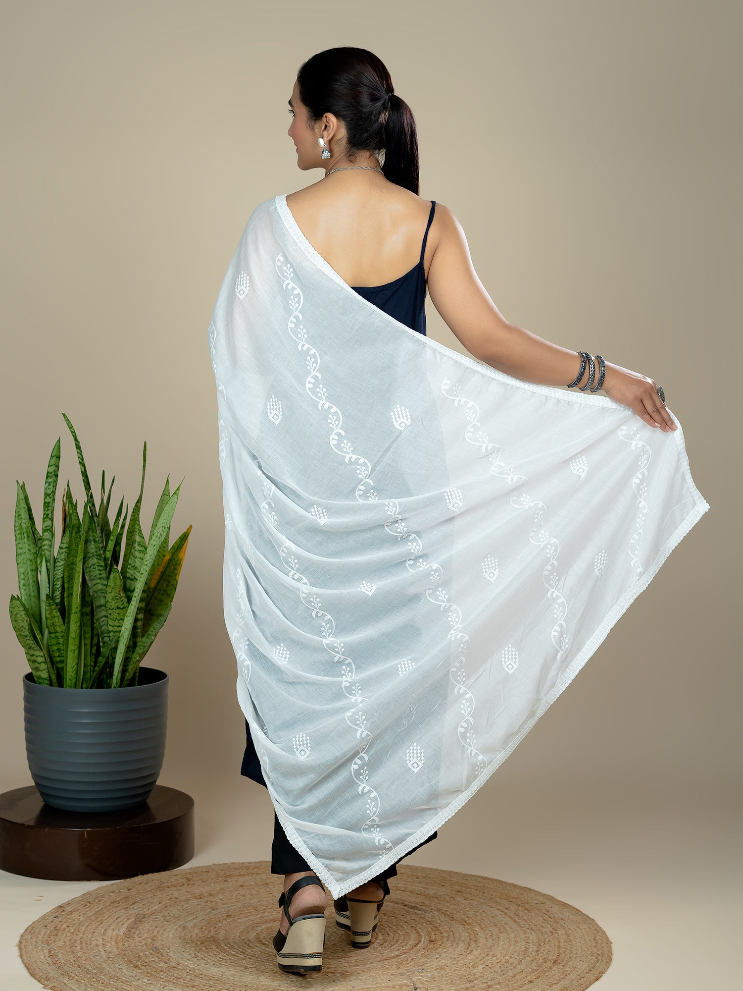 Embroidered Cotton Dupatta