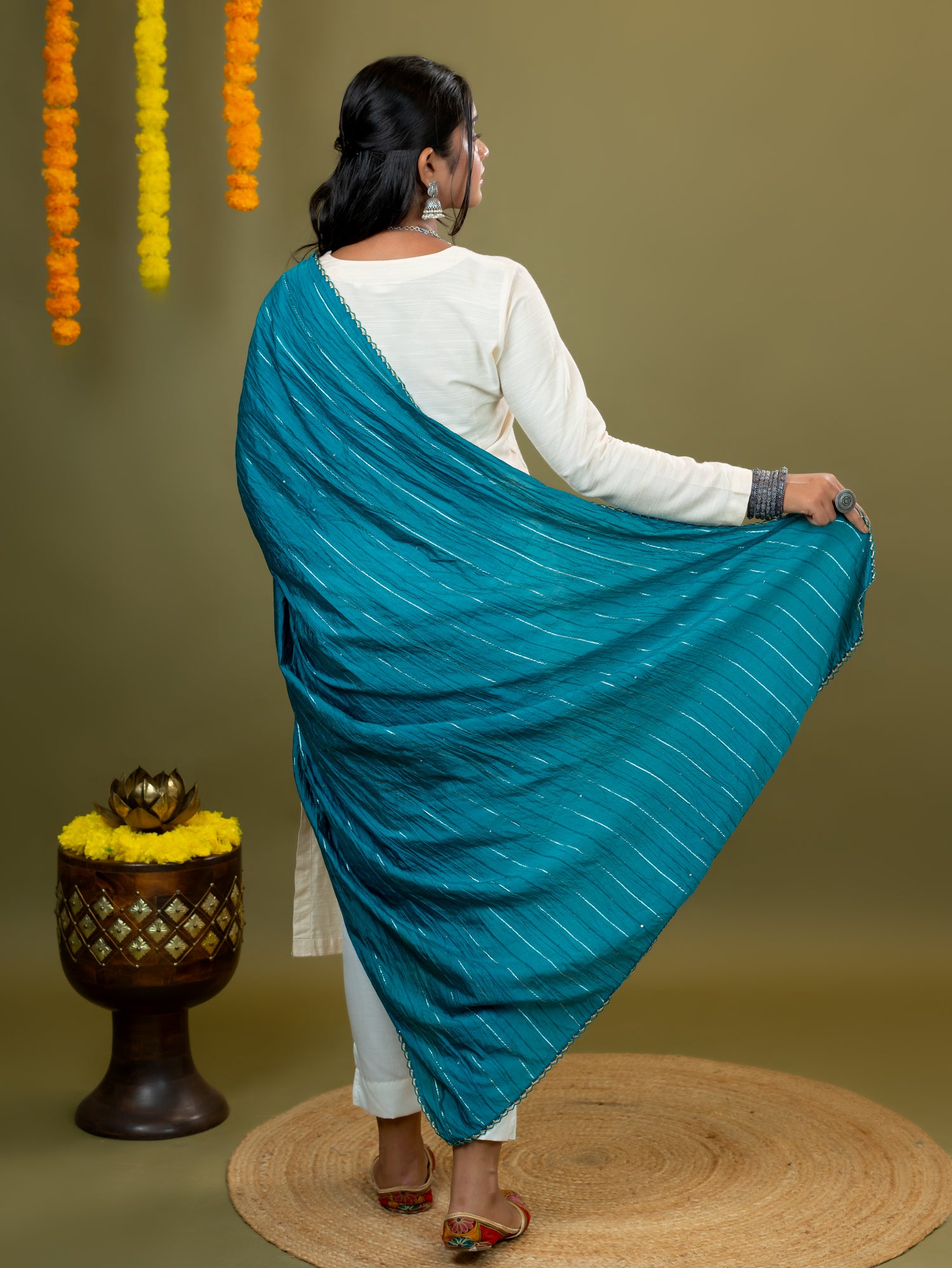 Embroidered Chinon Dupatta