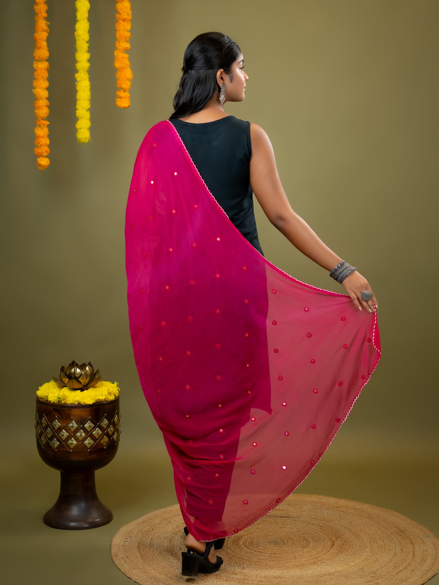 Embroidered Chiffon Dupatta