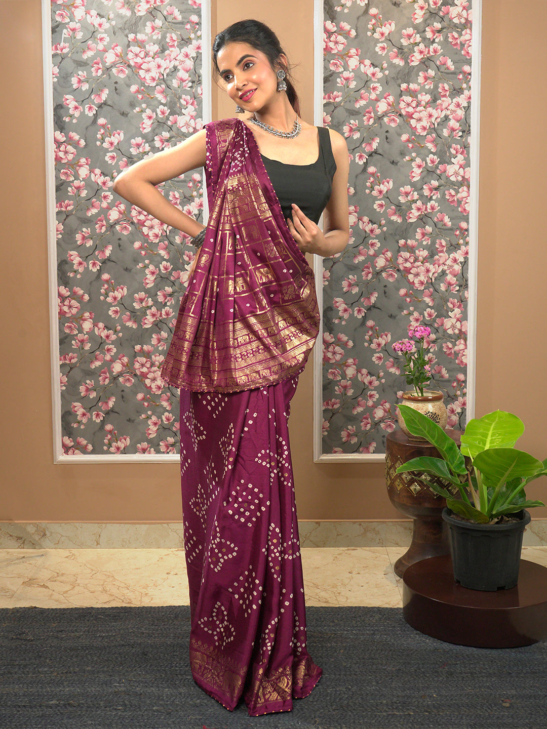 Bandhini Viscose Crepe Saree