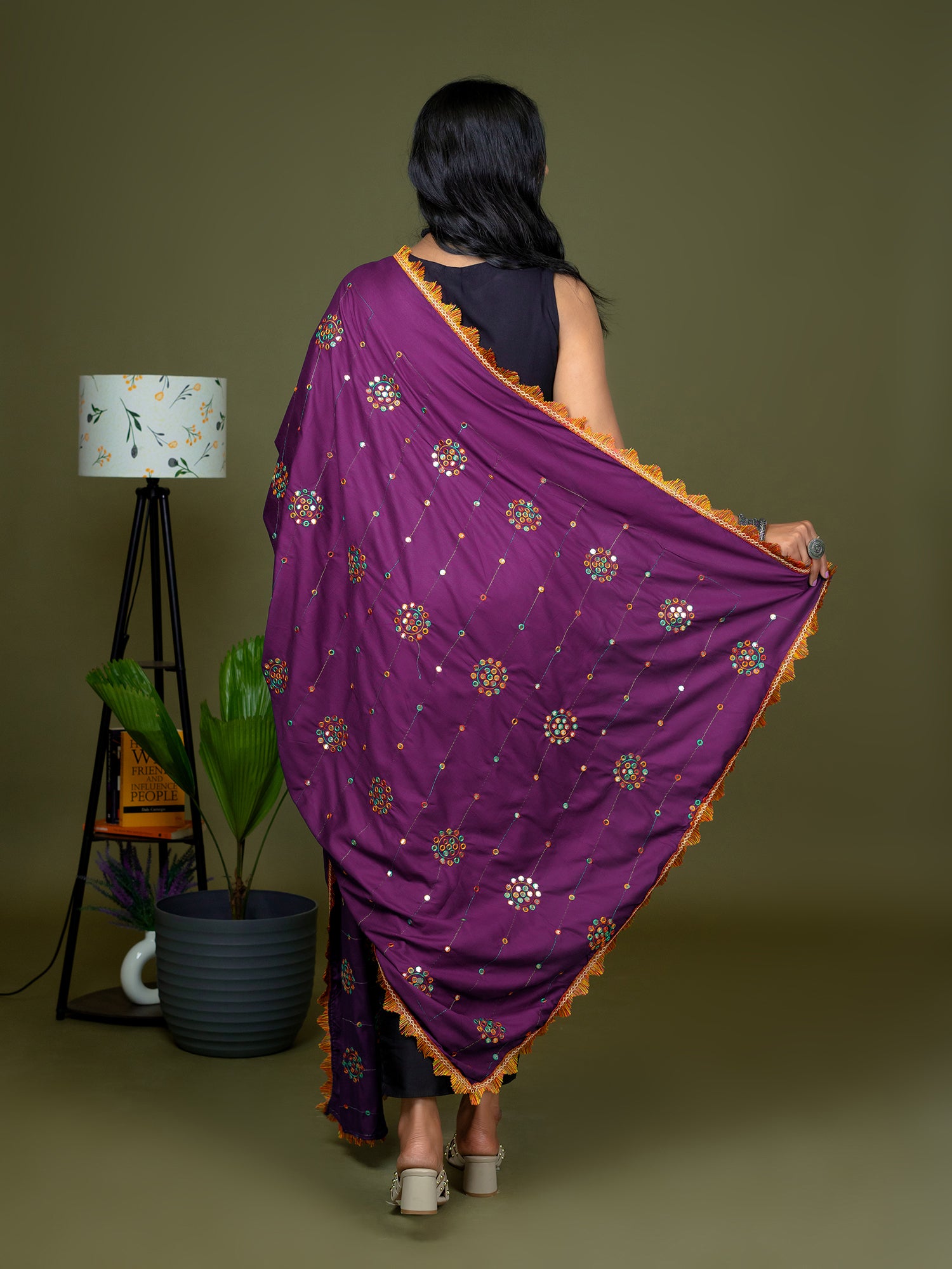 Mirror Work Viscose Rayon Dupatta
