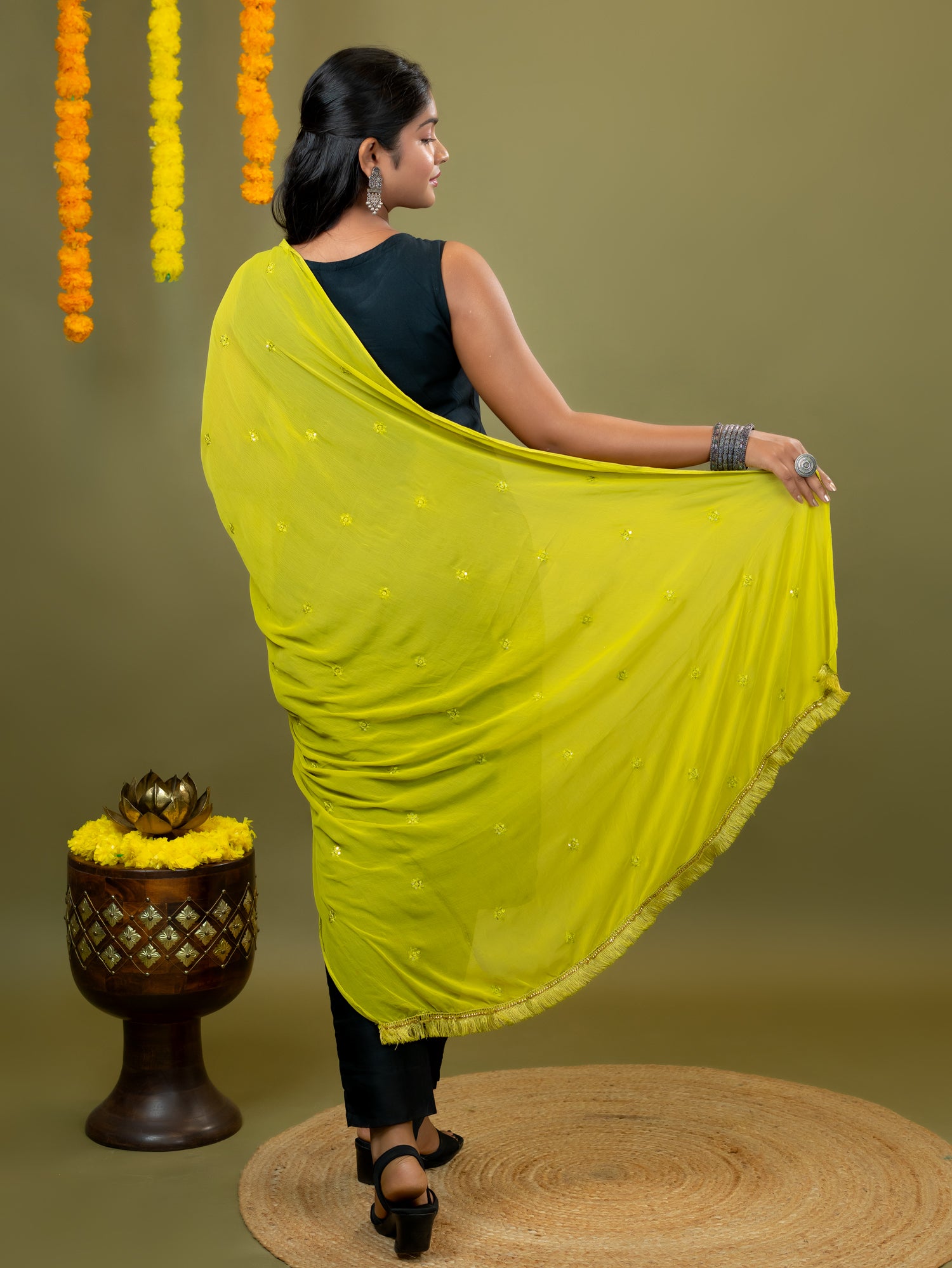 Embroidered Chiffon Dupatta