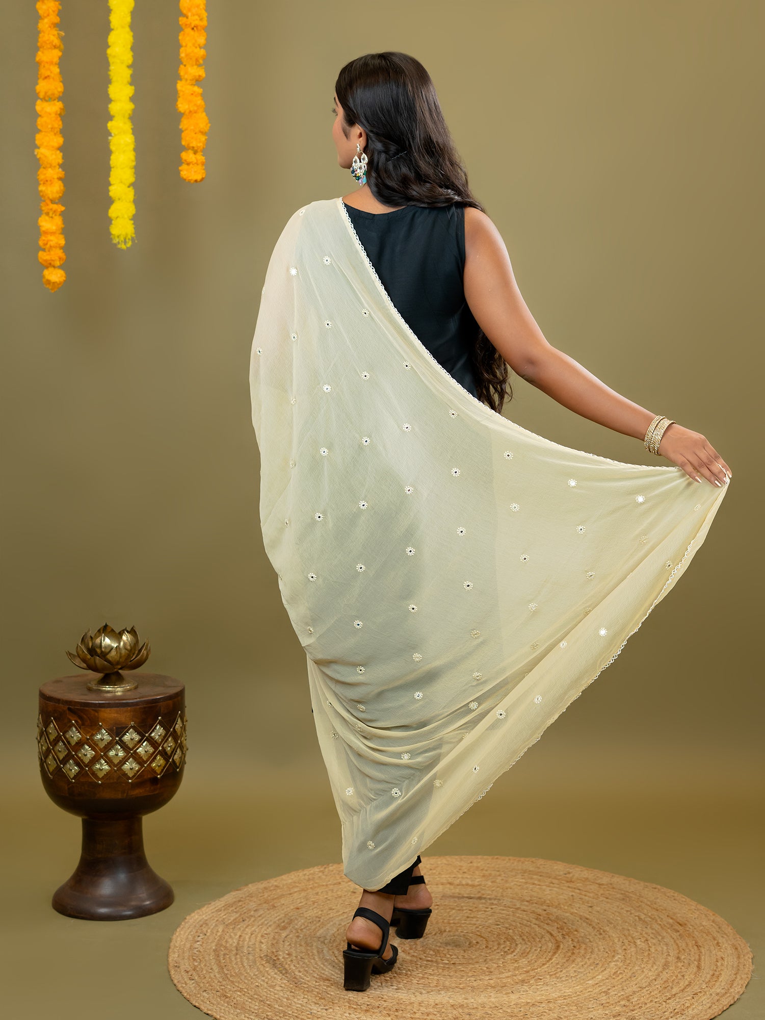 Embroidered Chiffon Dupatta