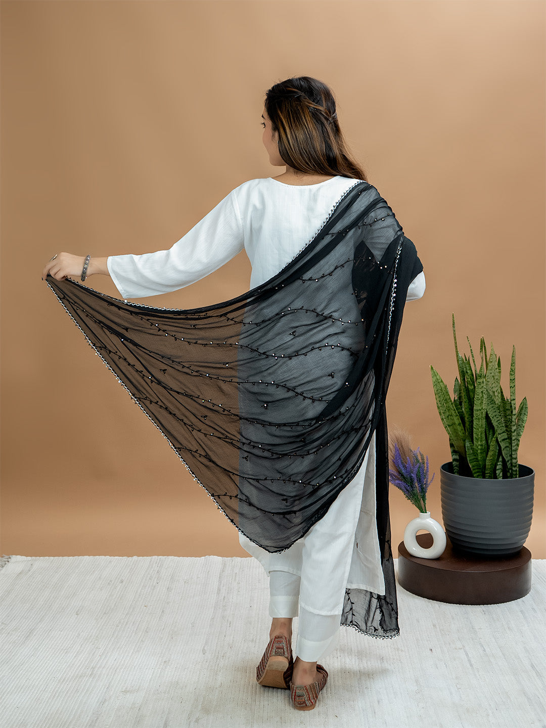 Embroidered Chiffon Dupatta