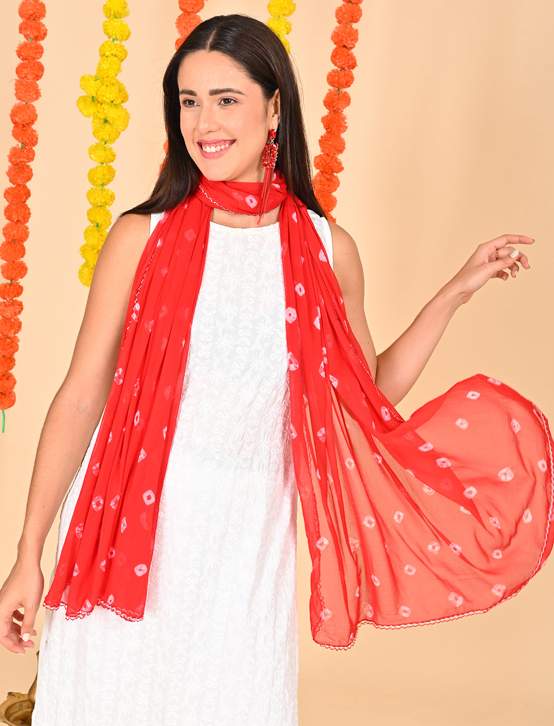 Tie-Dye Bandhej Chiffon Dupatta