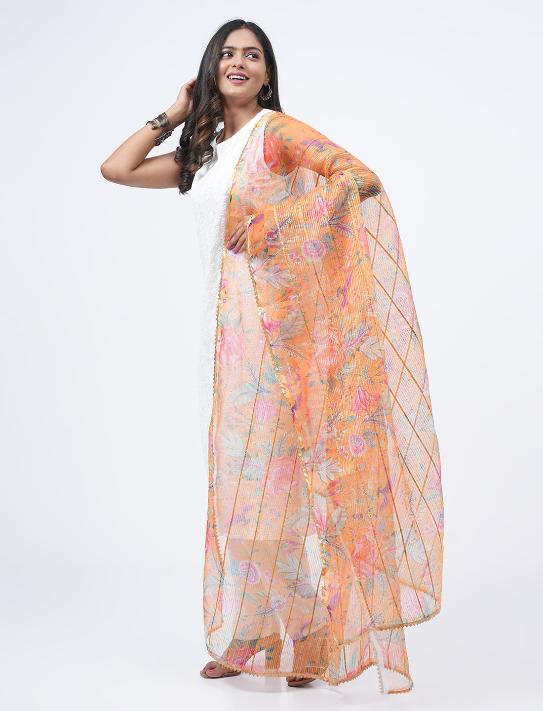 Floral Organza Dupatta