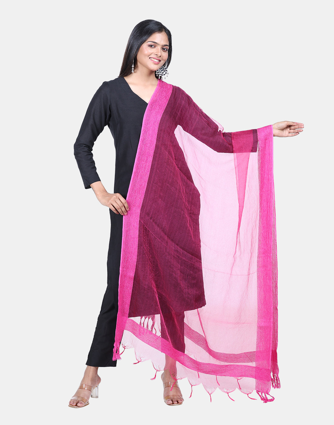 Solid Bhagalpuri Silk Dupatta