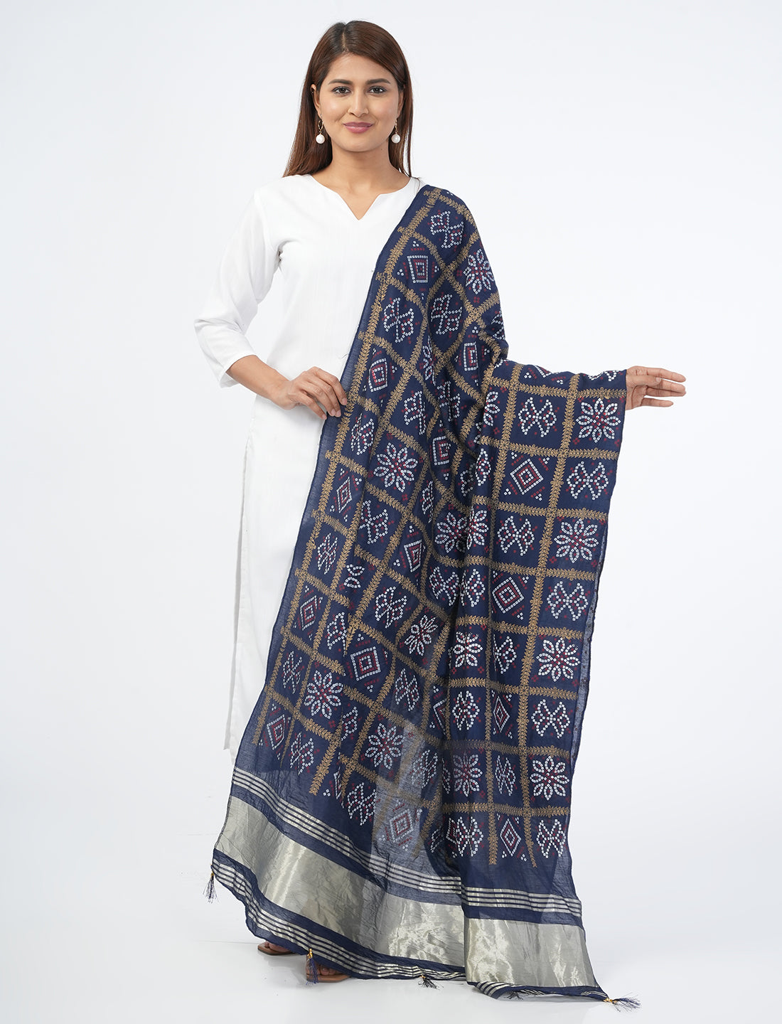 Ghatchola Checks Gaji Silk Dupatta