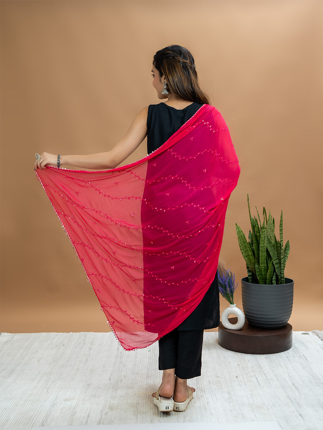 Embroidered Chiffon Dupatta