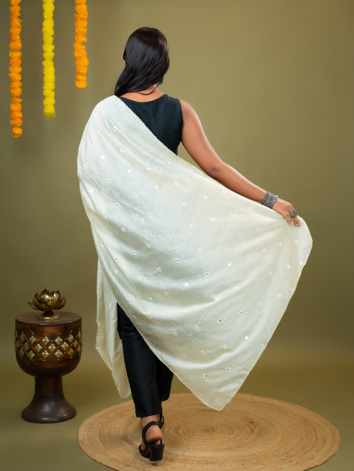 Embroidered Chanderi Dupatta