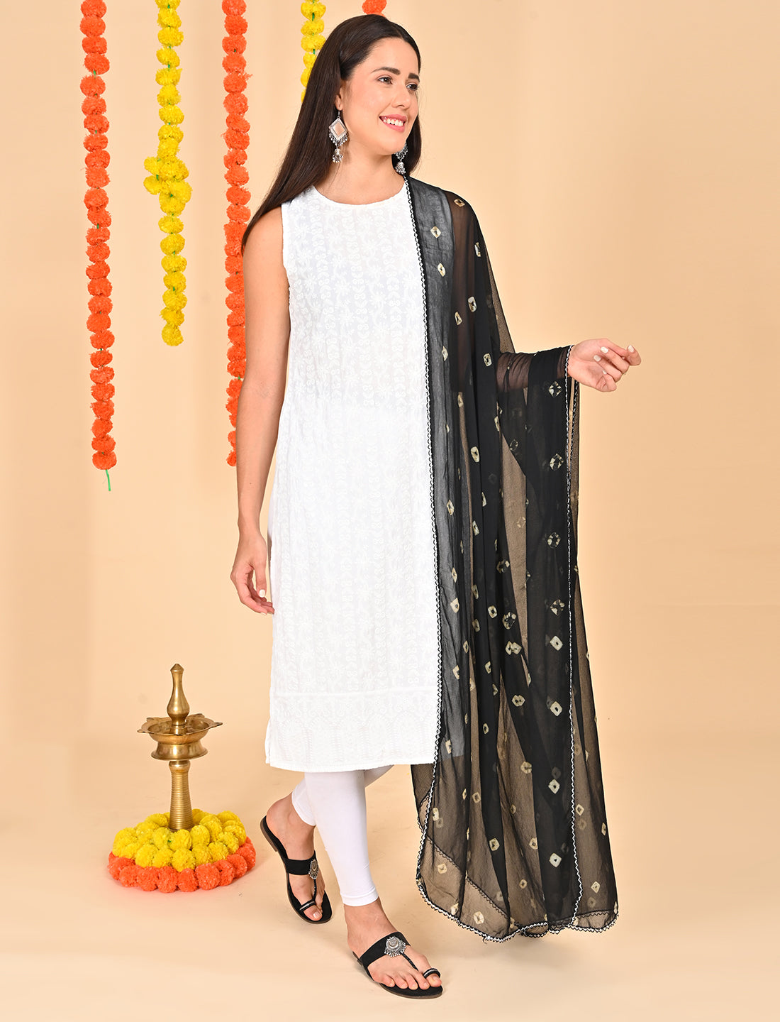 Tie-Dye Bandhej Chiffon Dupatta