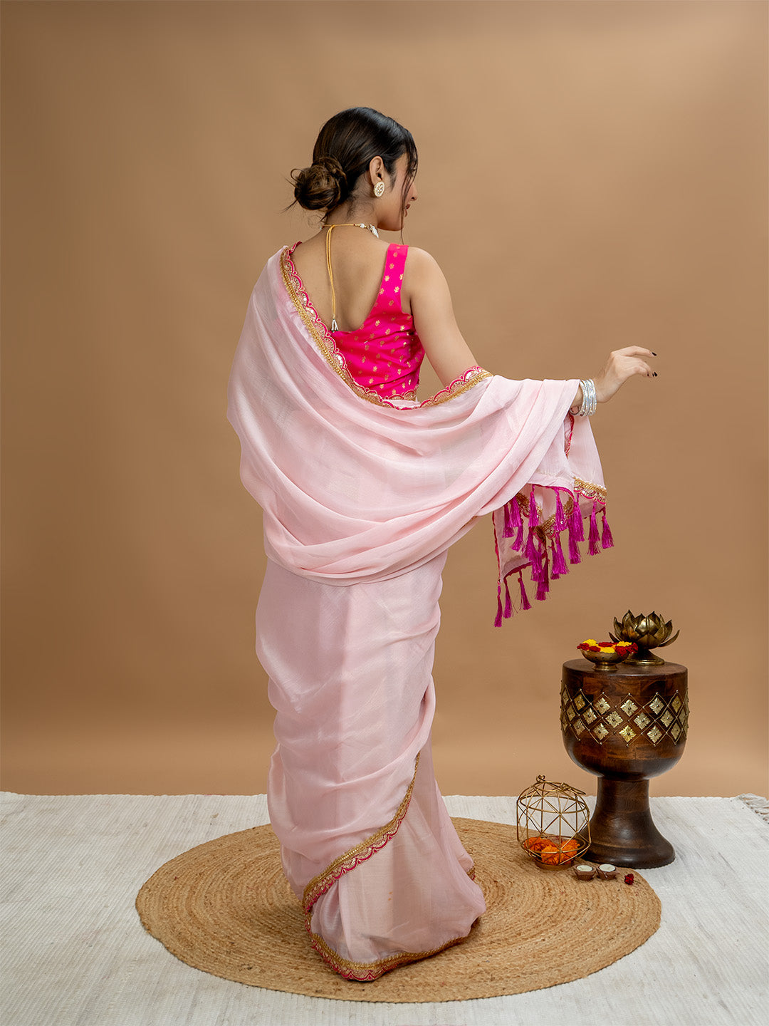 Solid Georgette Saree