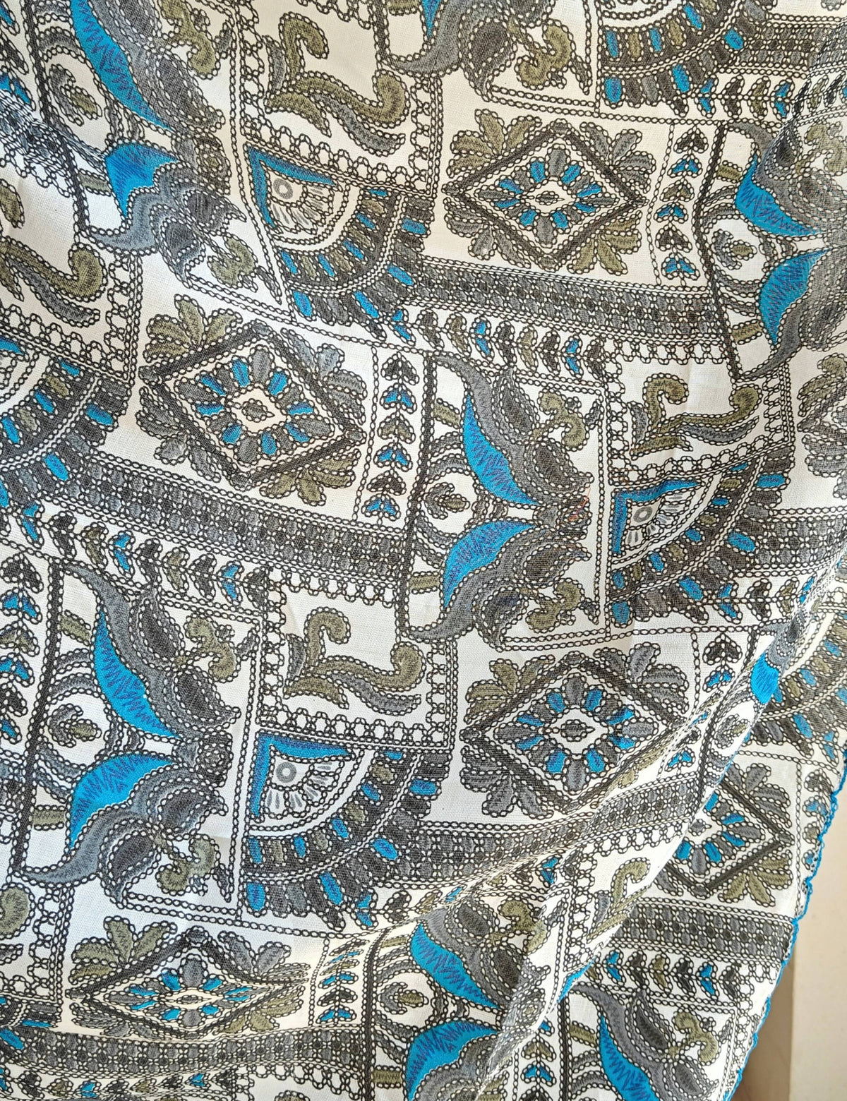 Ethnic Blue Cotton Dupatta