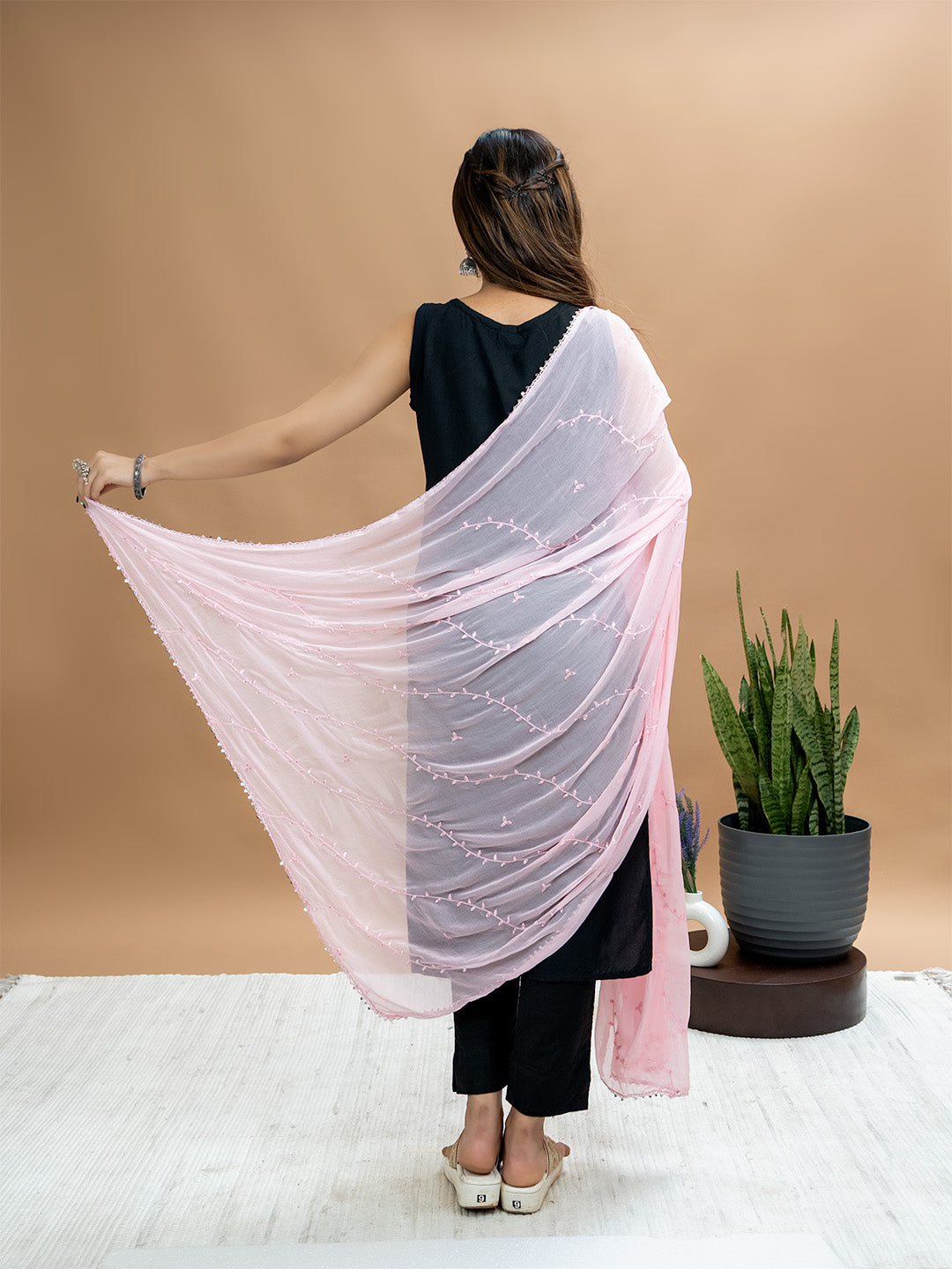 Embroidered Chiffon Dupatta