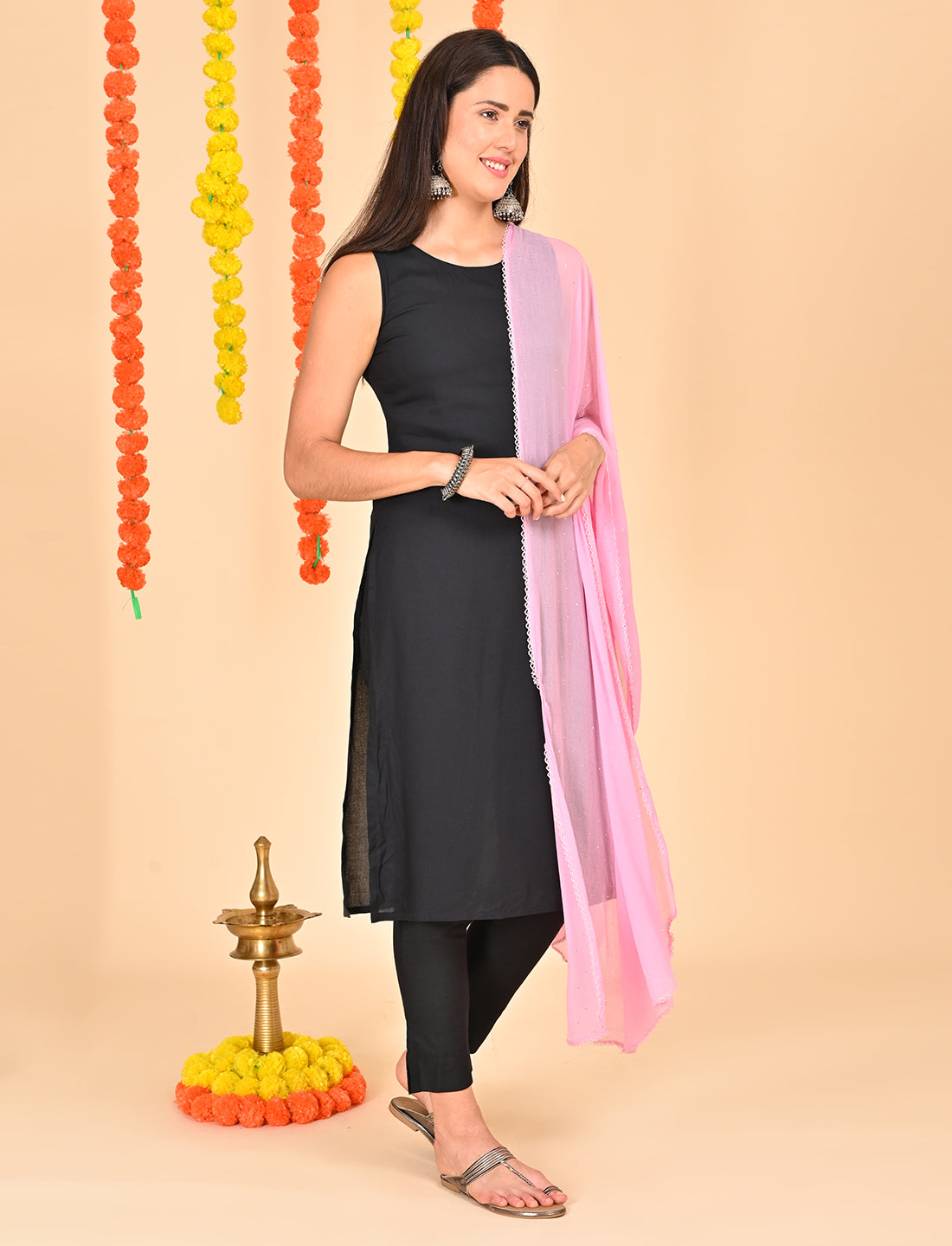 Ditsy Swarovski  Chiffon Dupatta