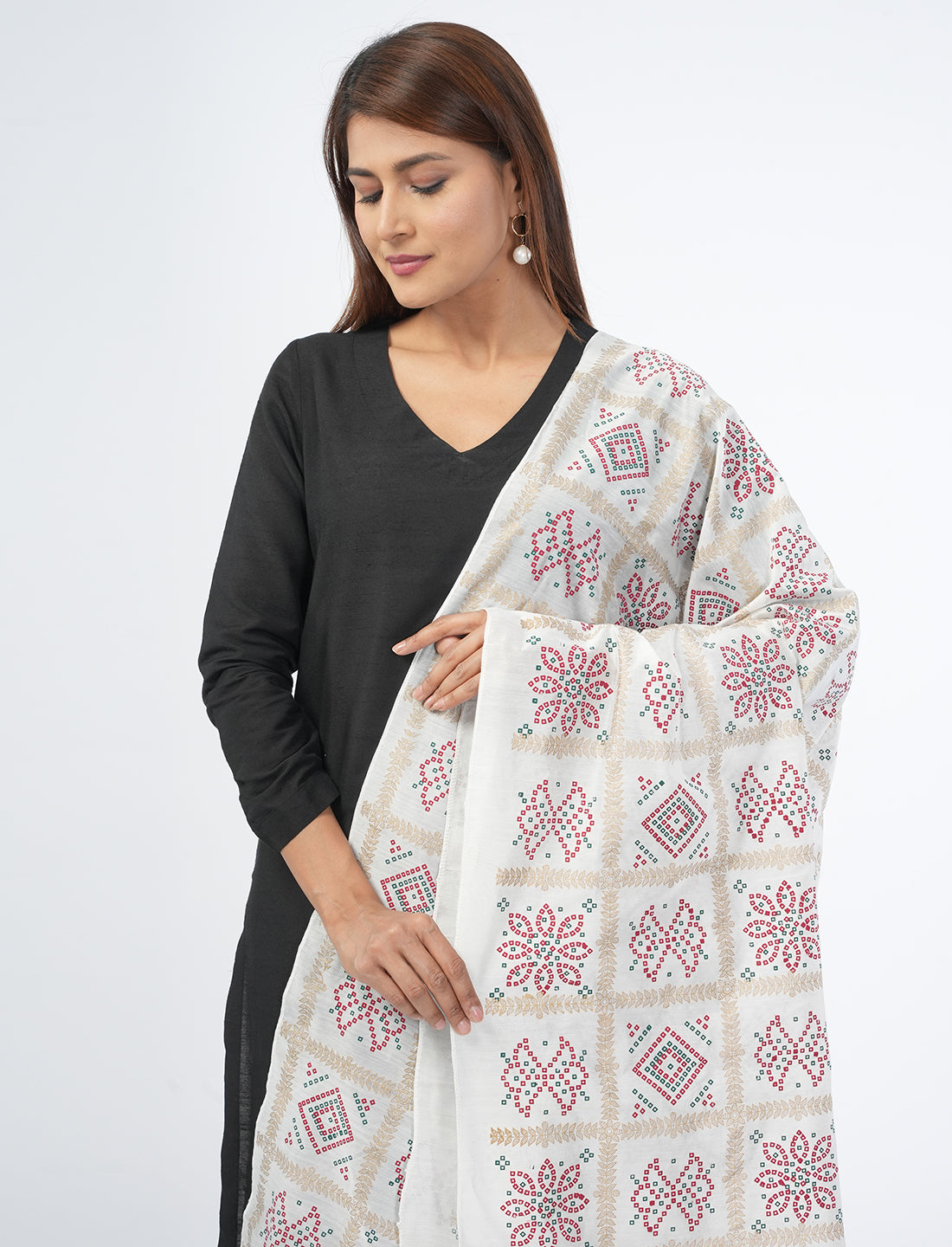 Ghatchola Checks Gaji Silk Dupatta