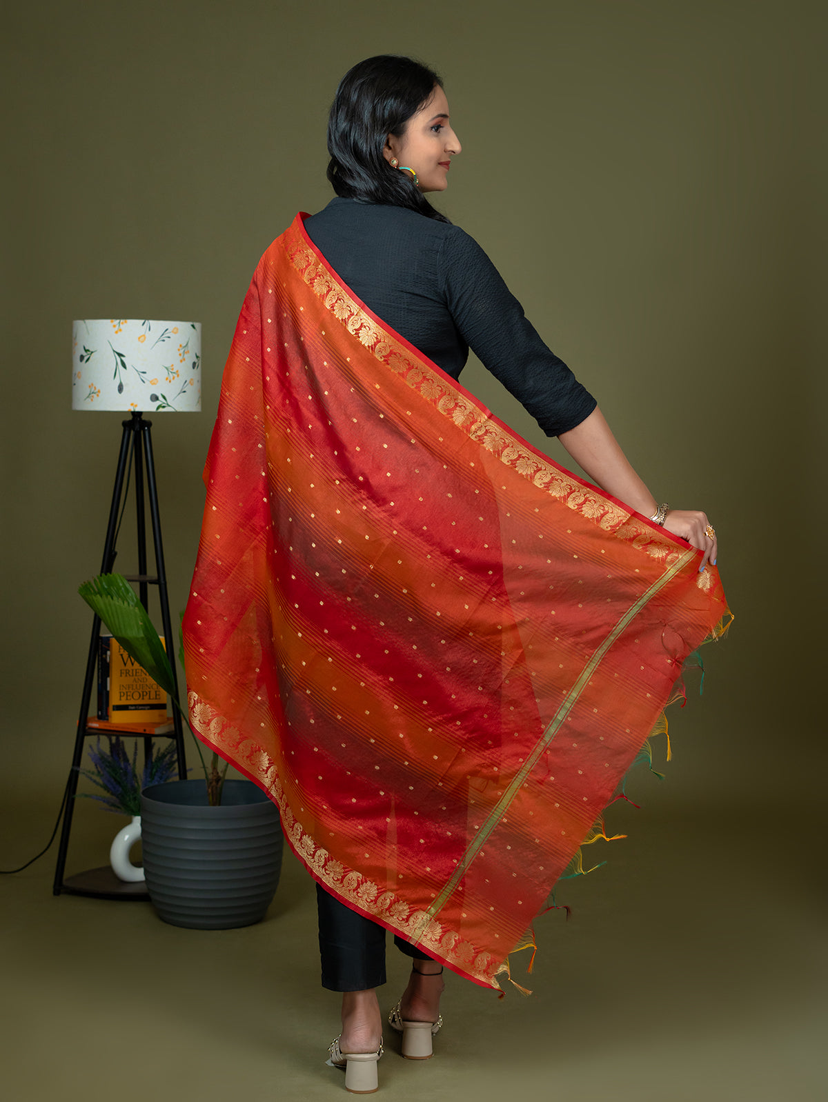 Ethnic Motif Net Dupatta