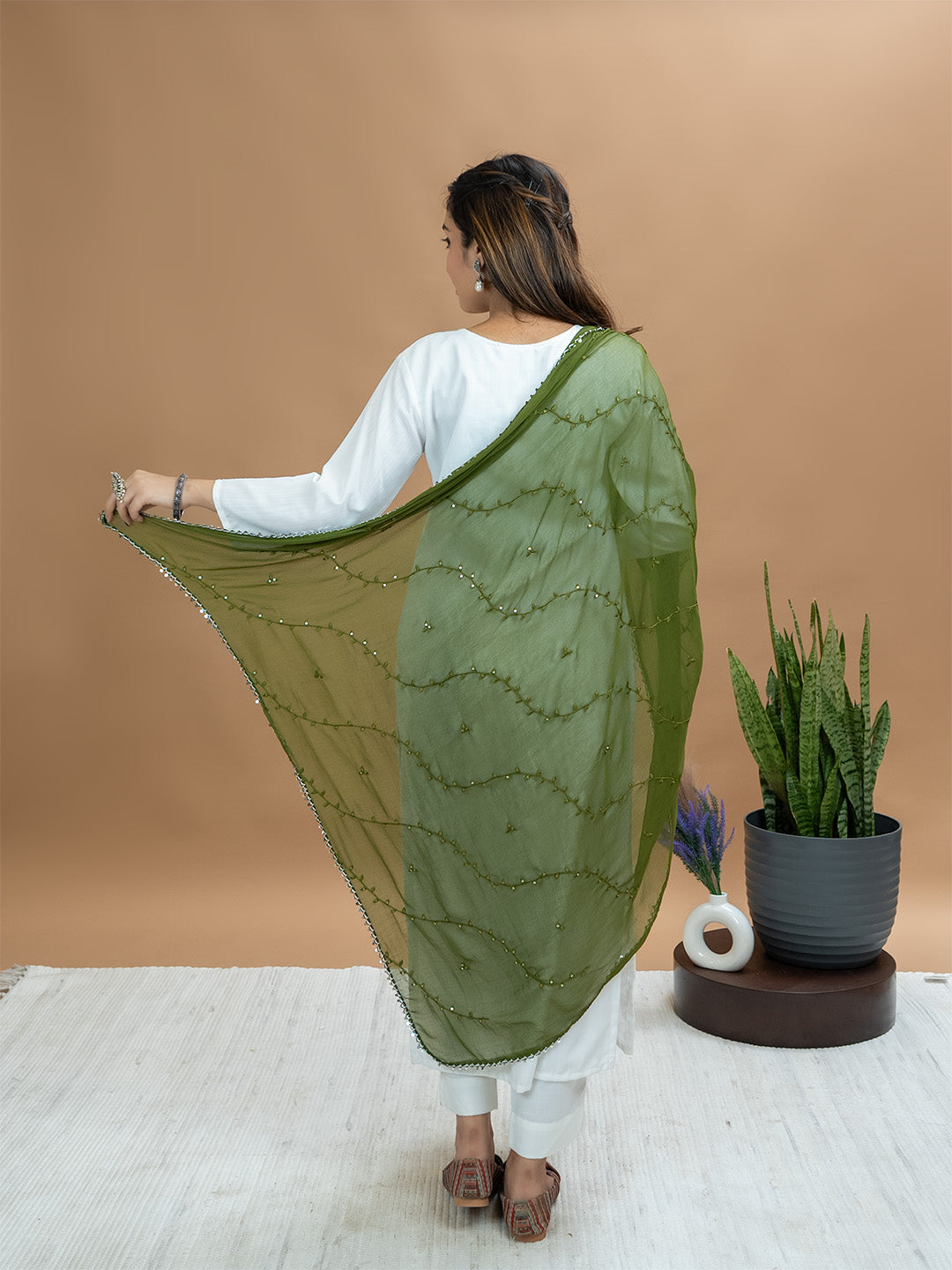 Embroidered Chiffon Dupatta