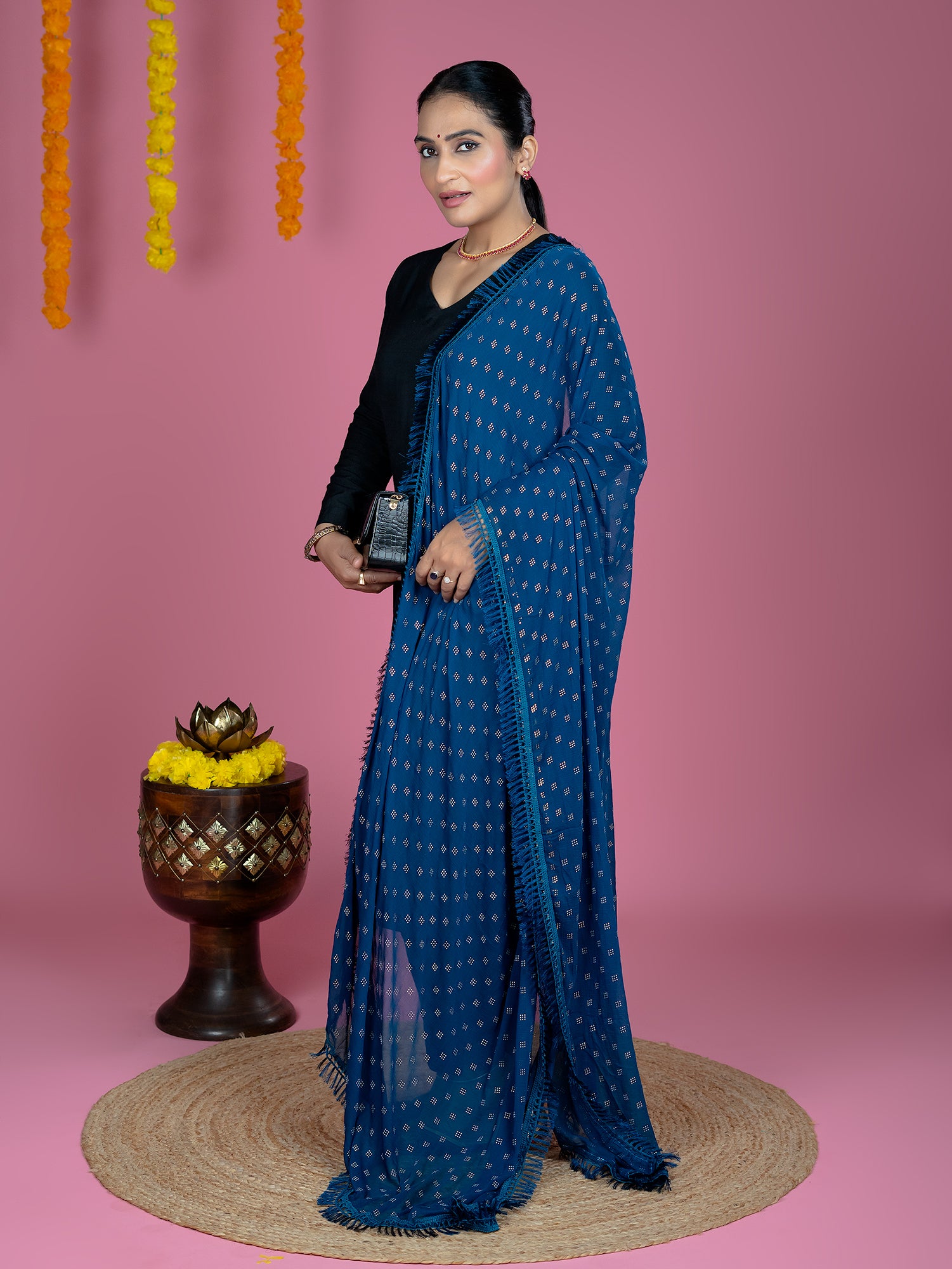 Geometric Chiffon Dew Drops Dupatta