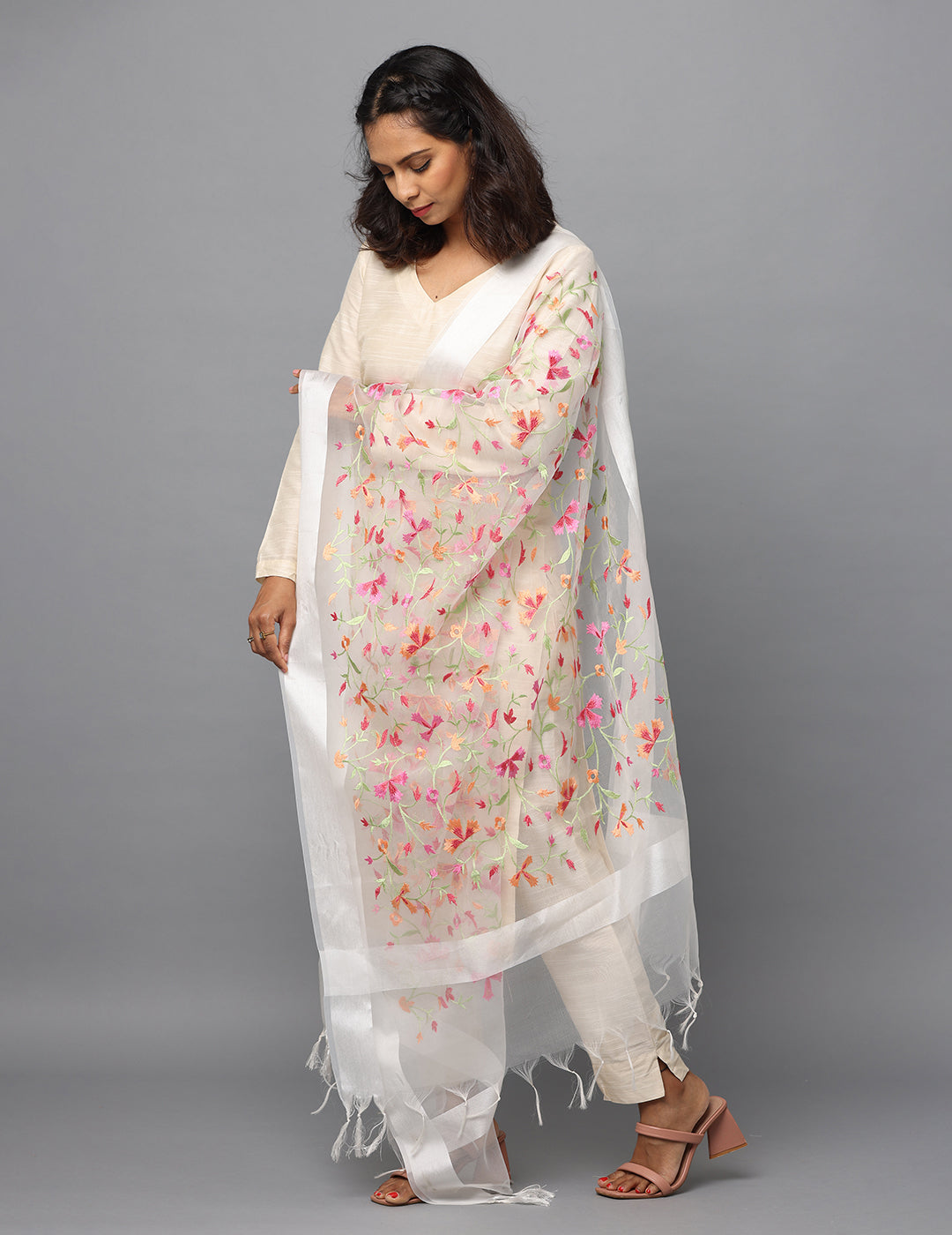 Floral Chiffon Dupatta
