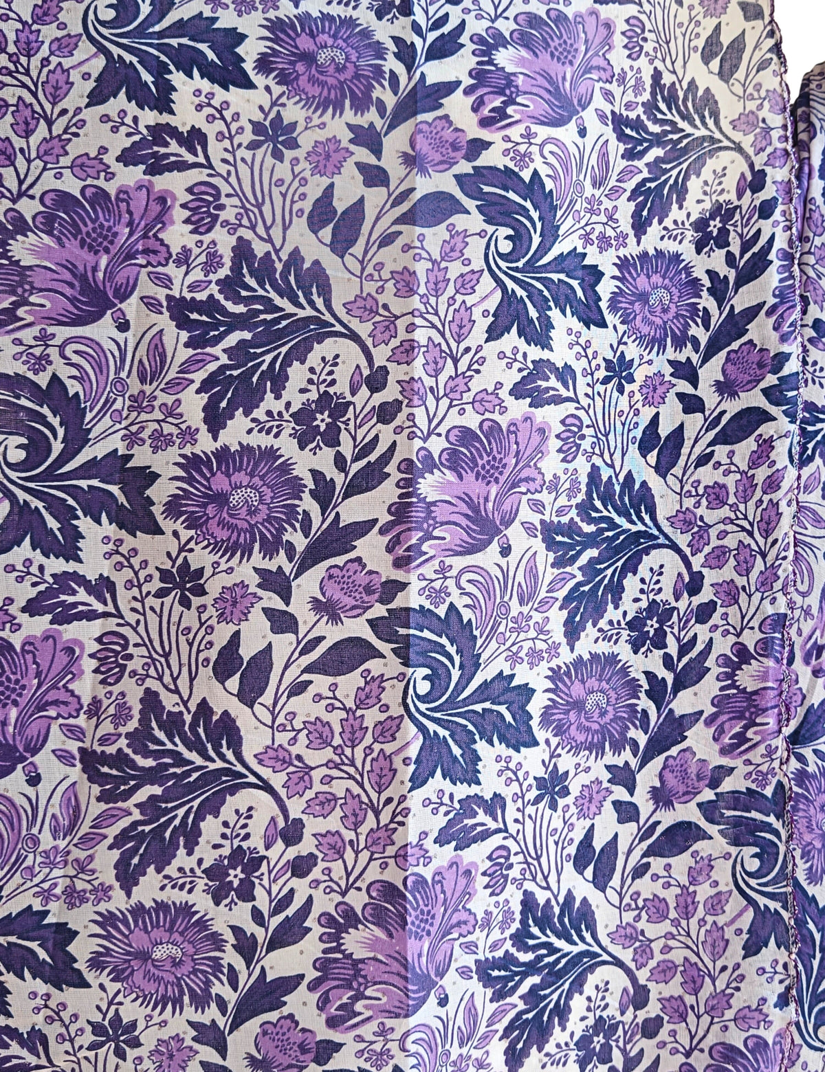 Floral Purple Cotton Dupatta
