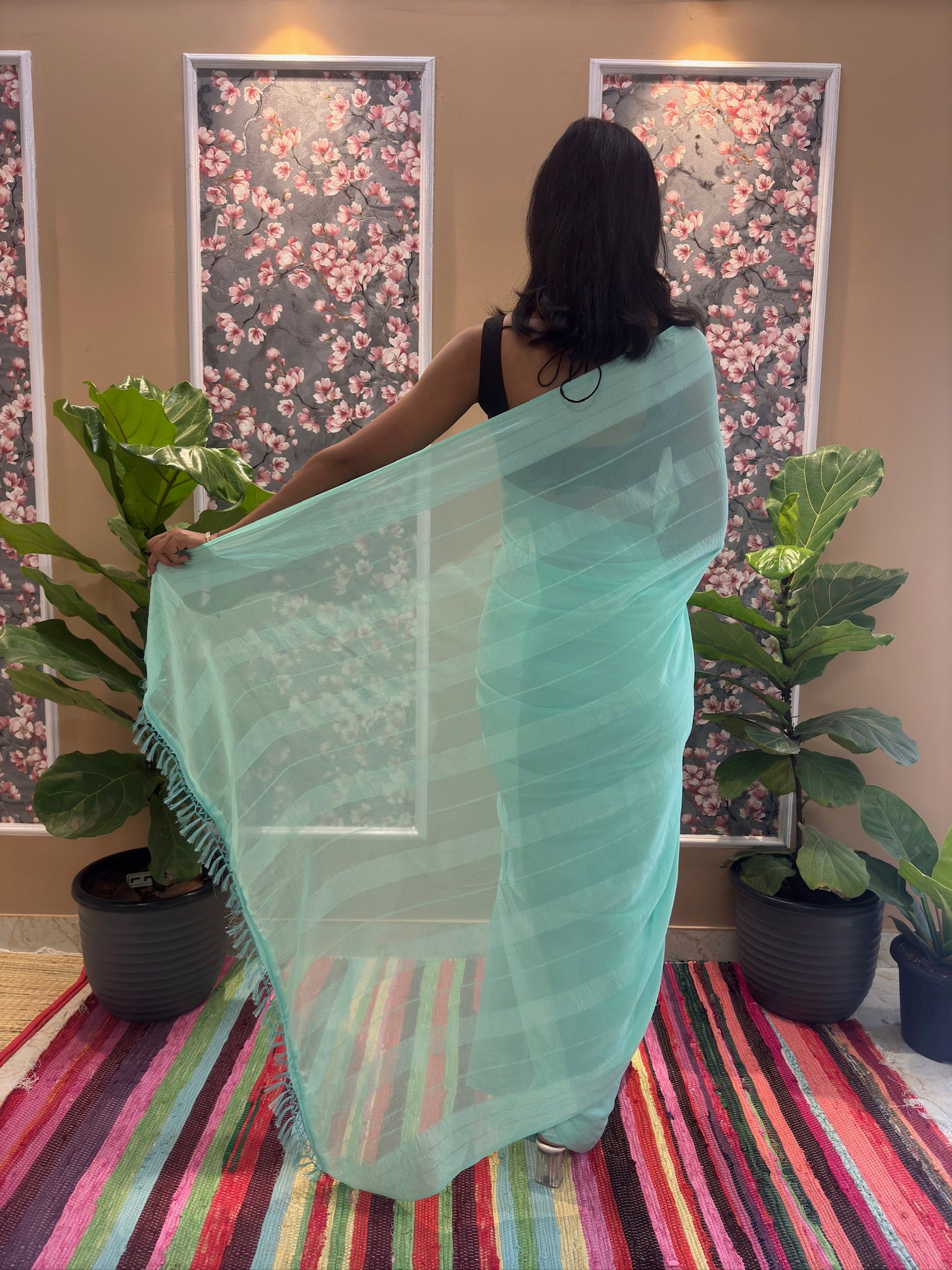 Solid Chiffon Saree