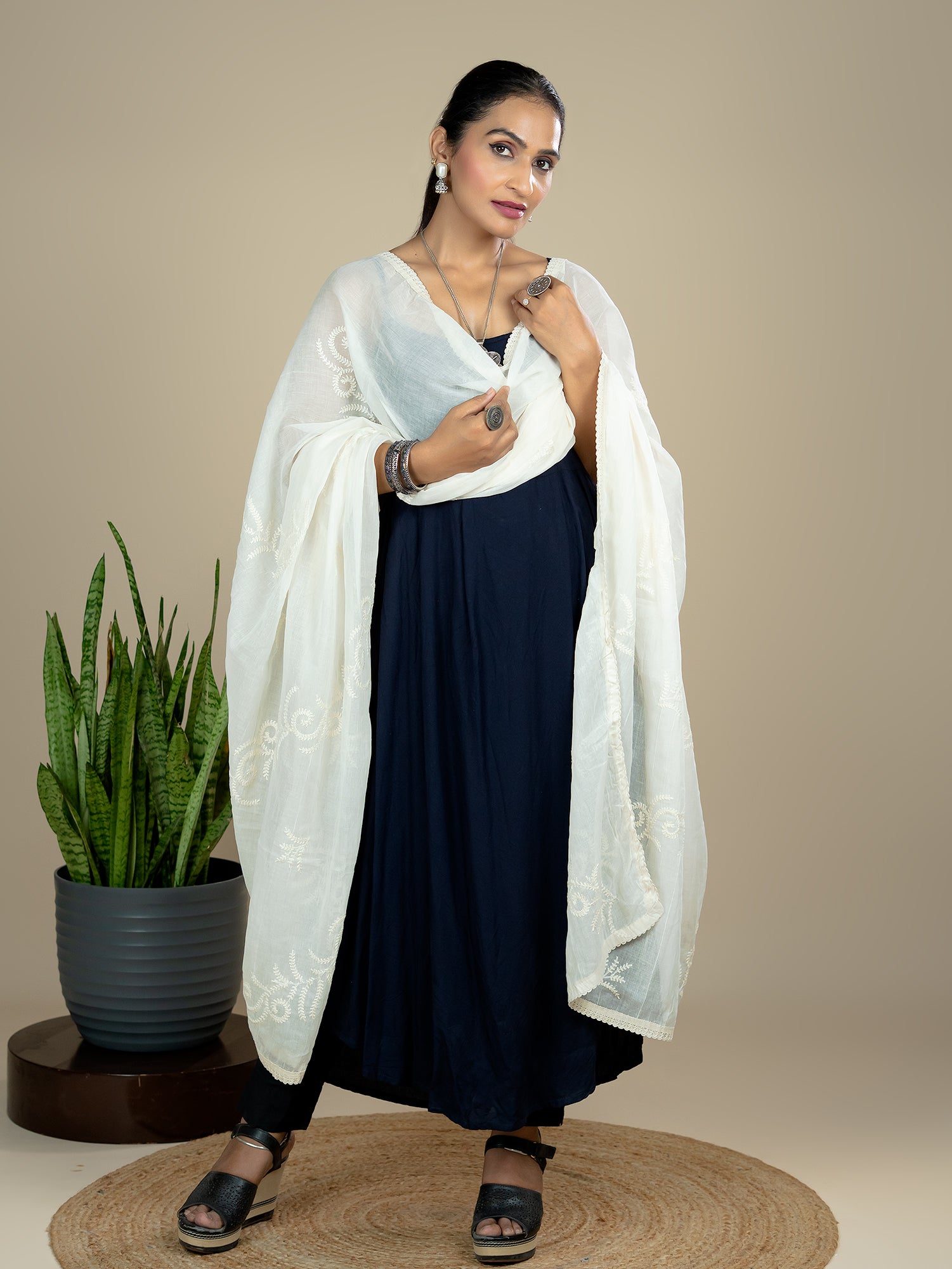 Embroidered Cotton Dupatta