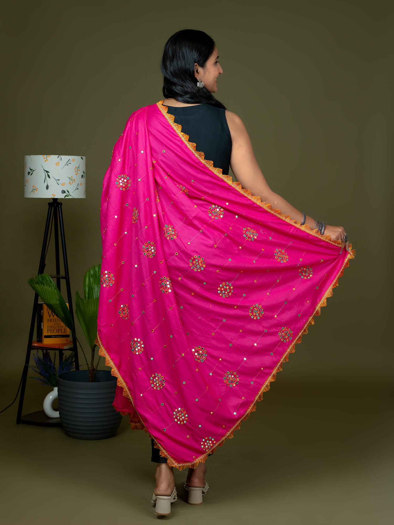Mirror Work Viscose Rayon Dupatta