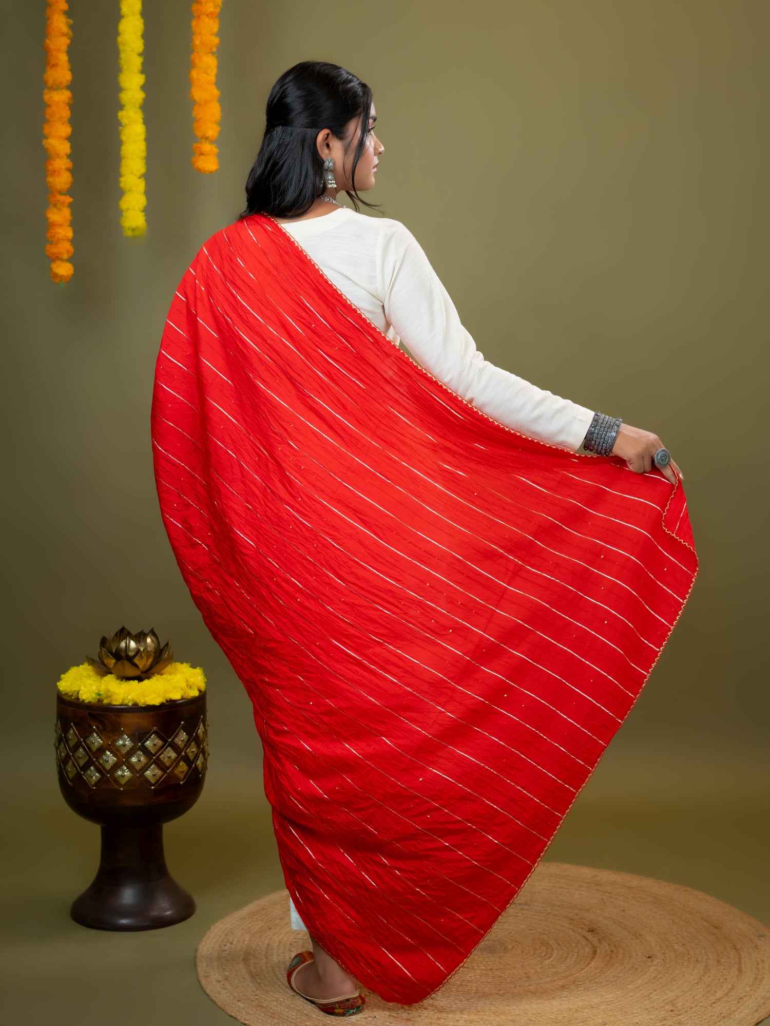 Embroidered Chinon Dupatta