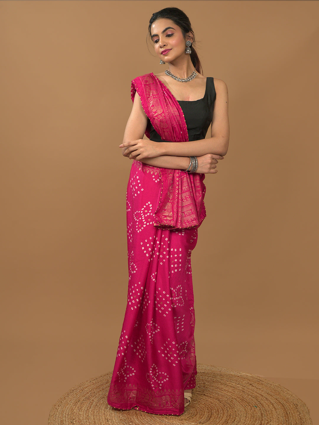 Bandhini Viscose Crepe Saree