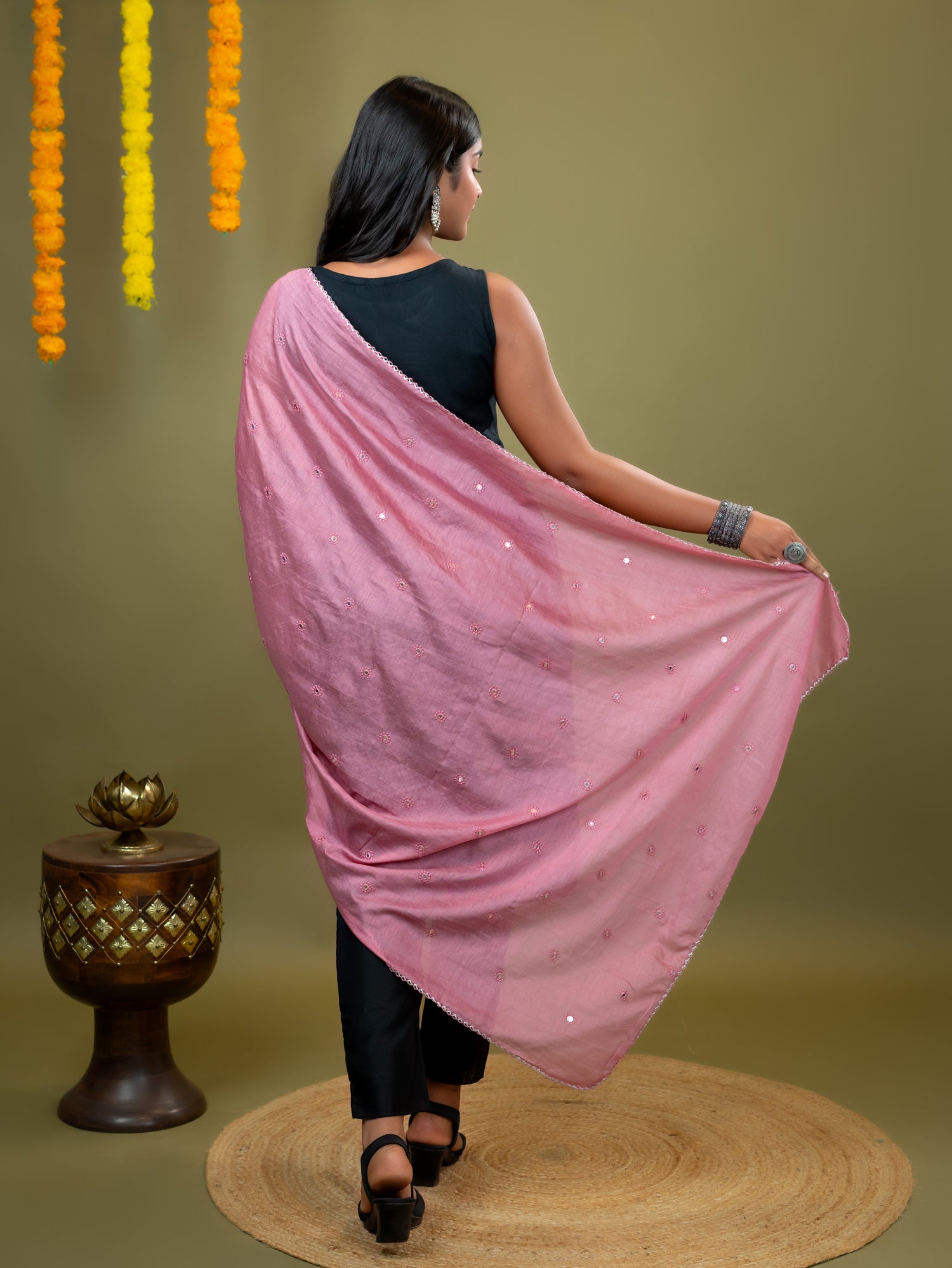 Embroidered Chanderi Dupatta