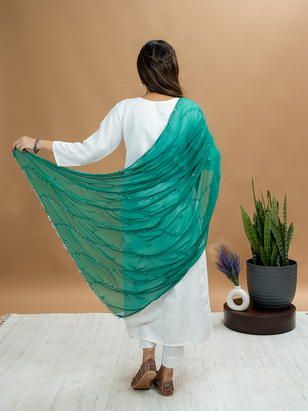 Embroidered Chiffon Dupatta