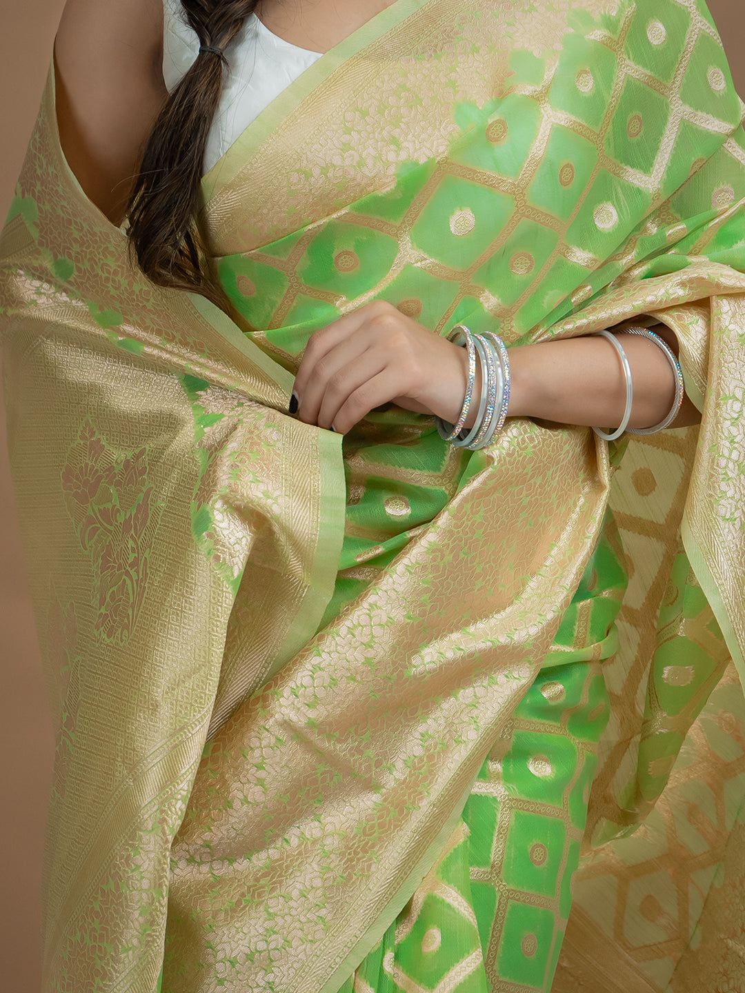 Floral Cotton Linen Saree