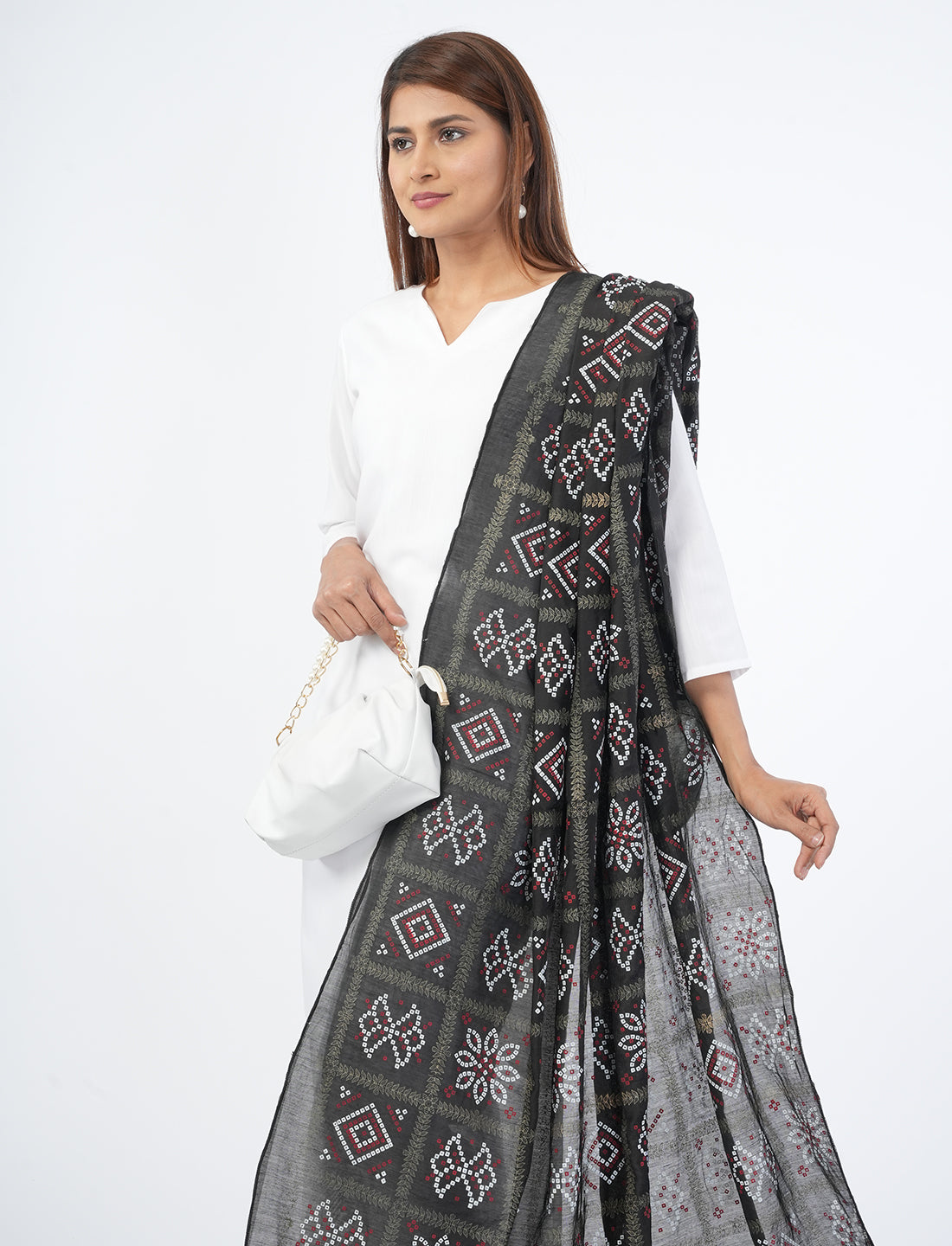 Ghatchola Checks Gaji Silk Dupatta