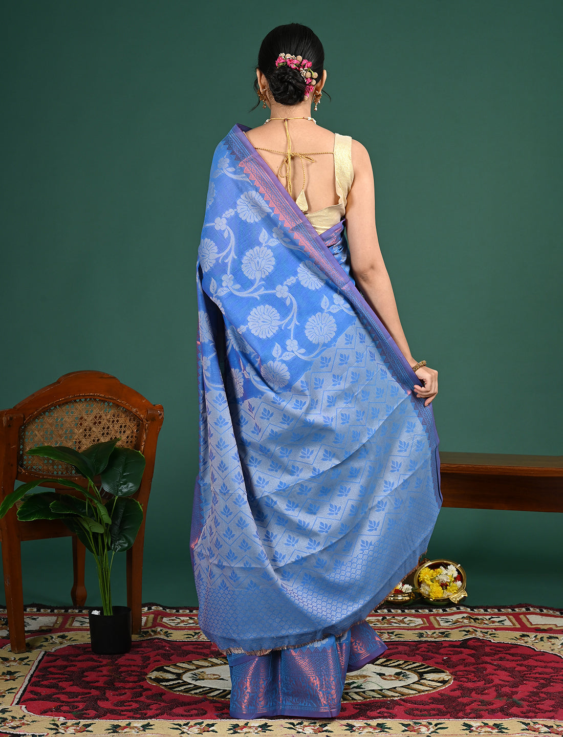 Kota Semi Cotton Geometric Saree