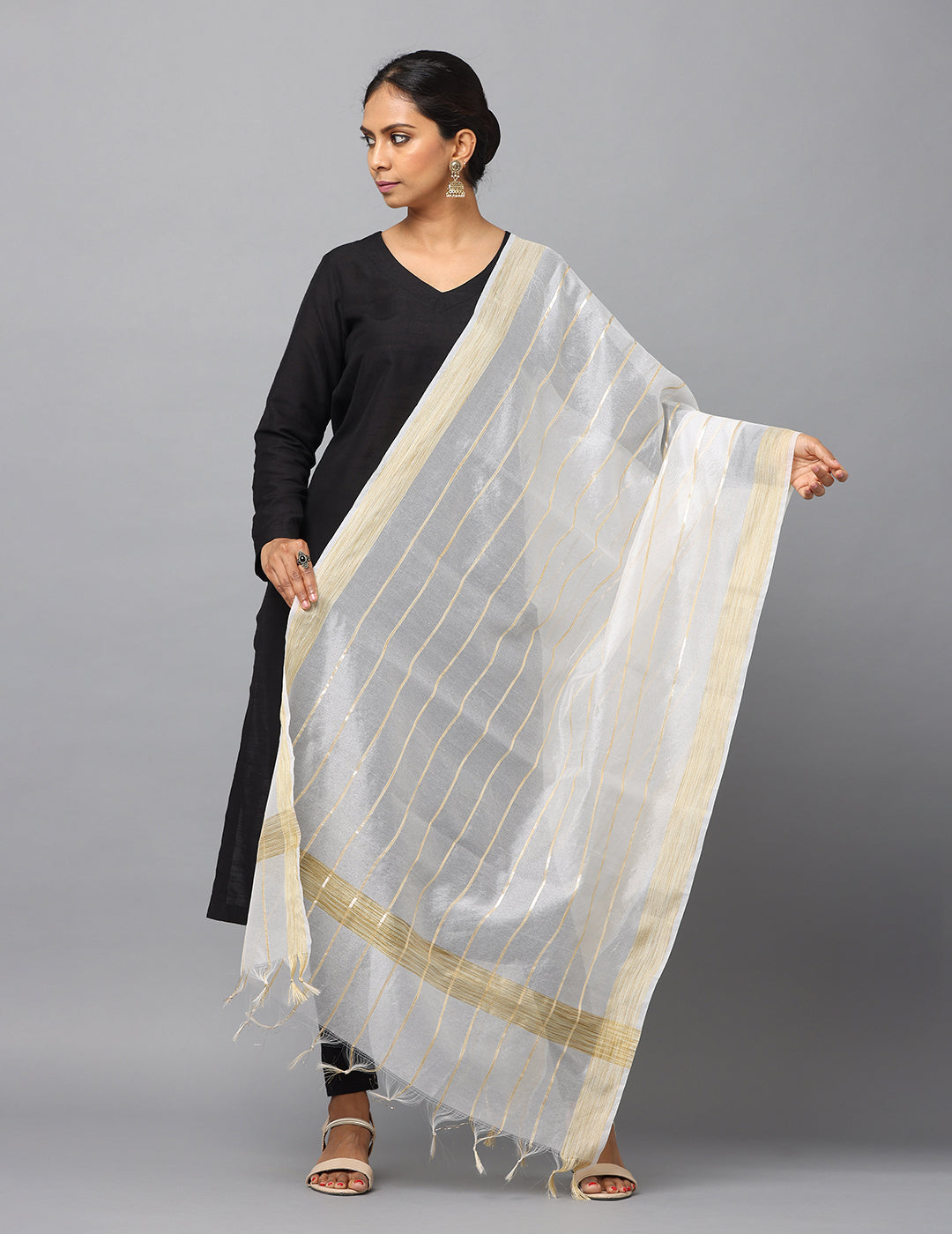 Chanderi Zari weave Dupatta