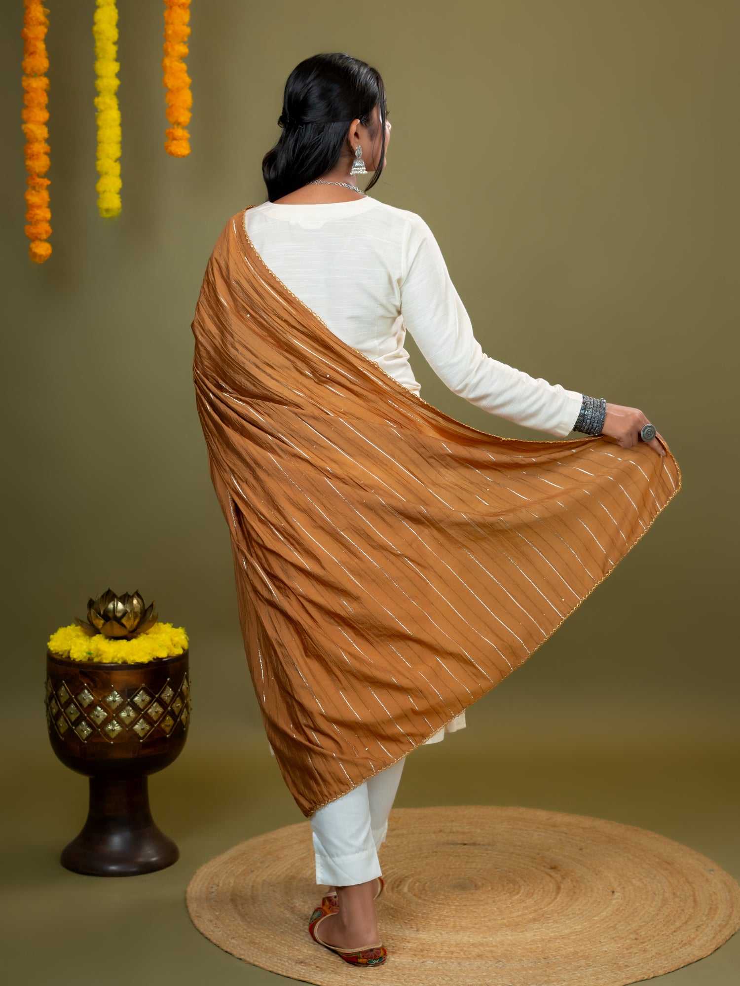 Embroidered Chinon Dupatta
