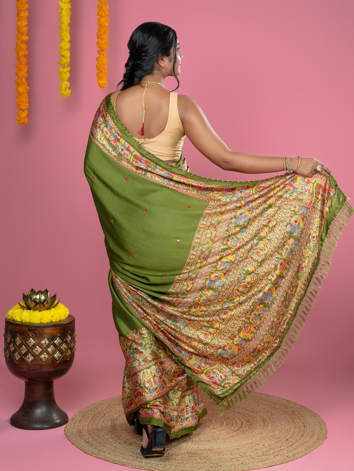 Kutch Print Crepe Saree