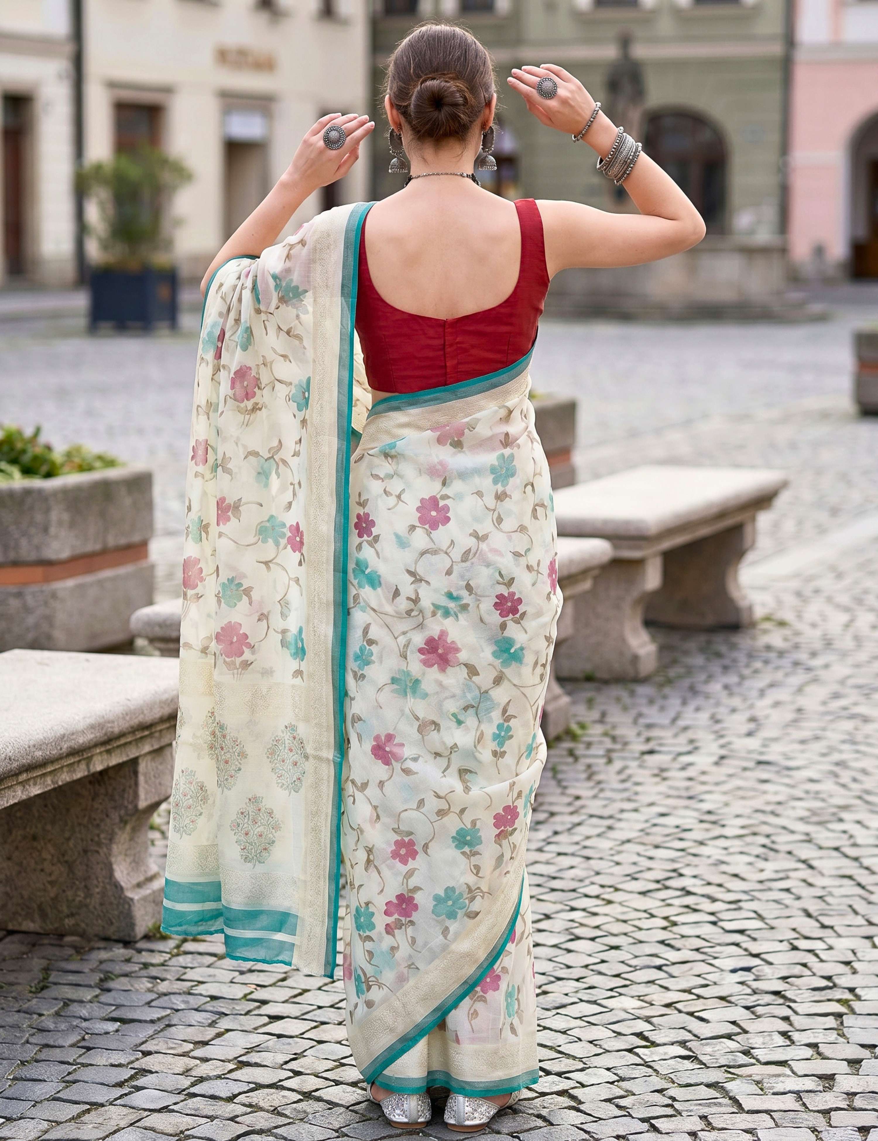 Floral Brasso Saree