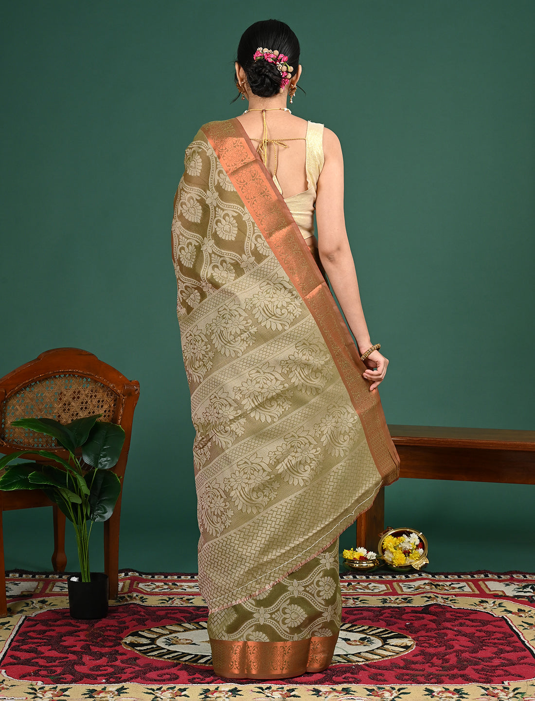 Kota Semi Cotton Geometric Saree