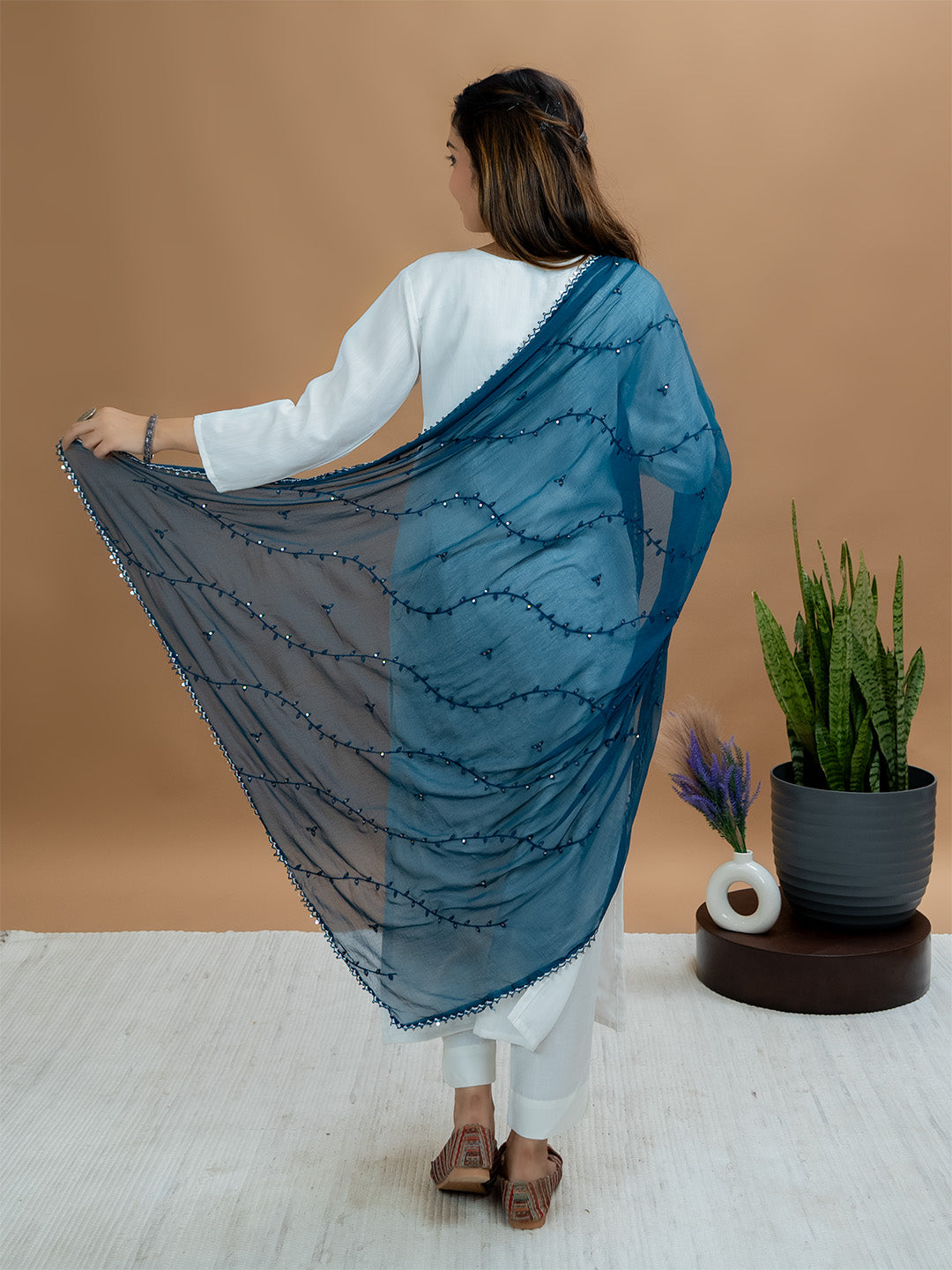 Embroidered Chiffon Dupatta