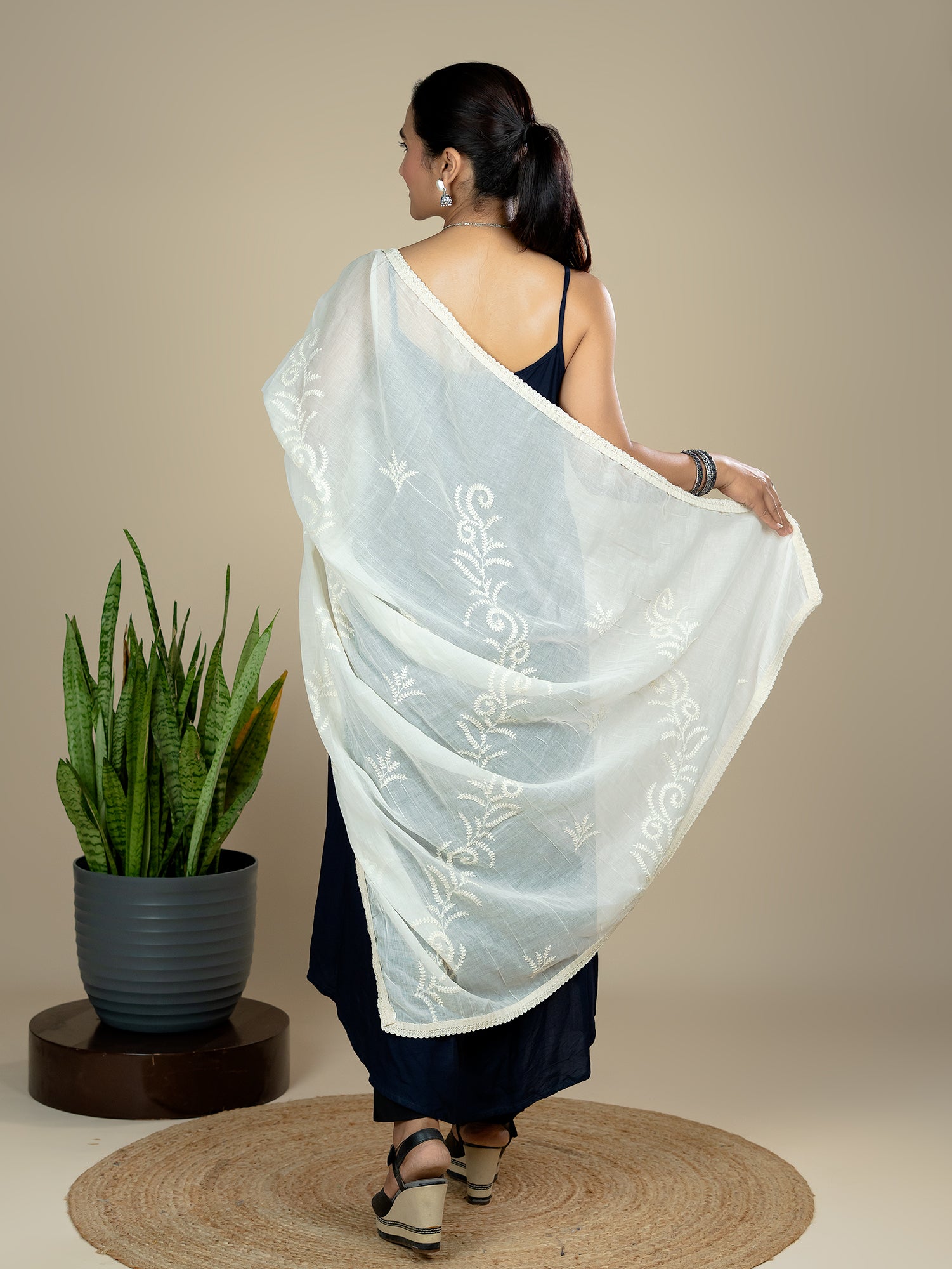 Embroidered Cotton Dupatta