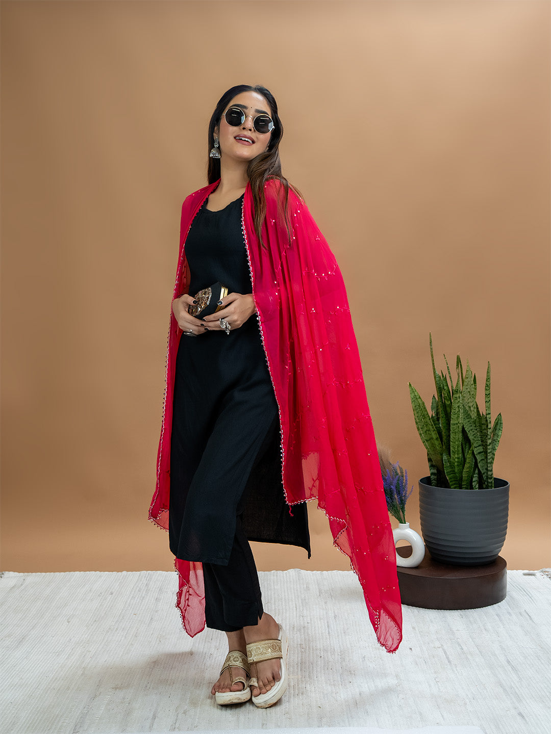 Embroidered Chiffon Dupatta