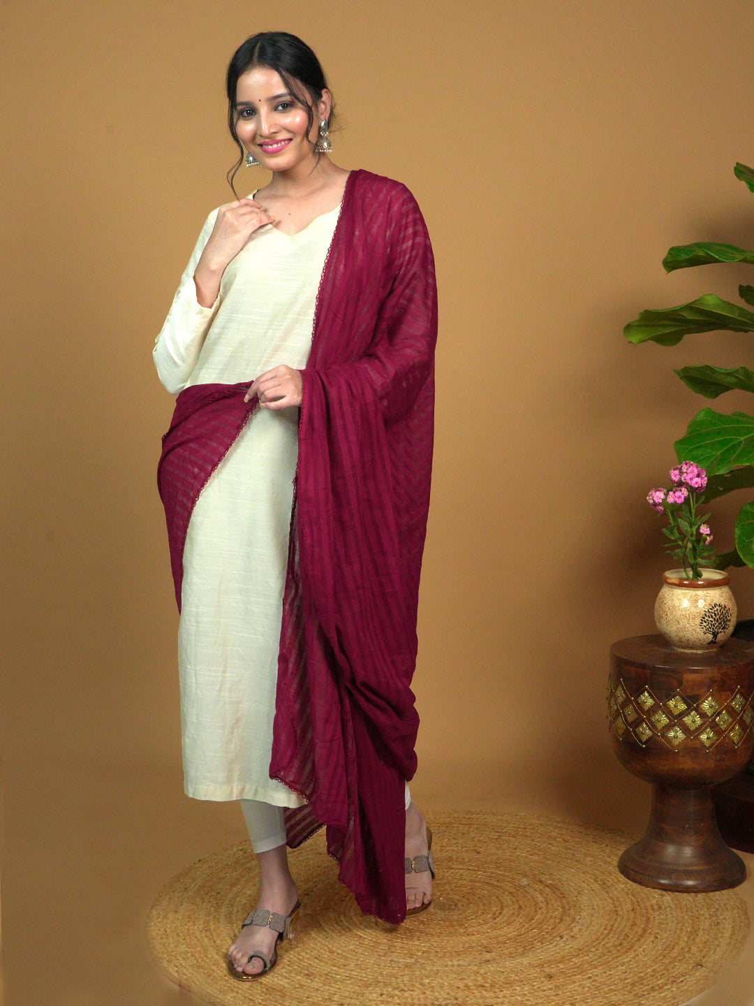 Stripe Cotton Dupatta