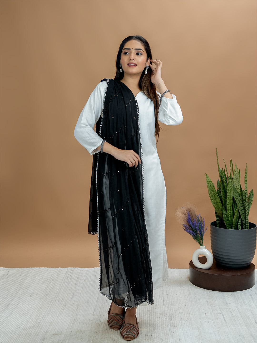 Embroidered Chiffon Dupatta