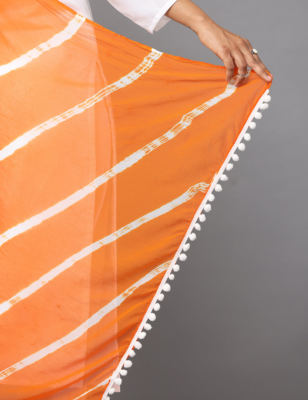 Striped Bandhini Chiffon Dupatta